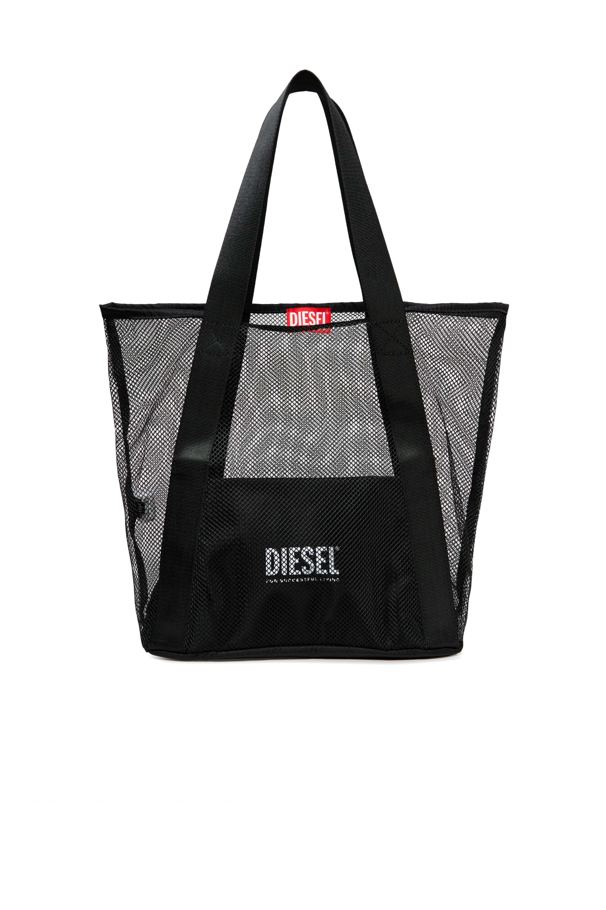 Diesel - WAPYS, Damen WAPYS-Tote-Bag aus Nylon-Mesh in Schwarz - 1
