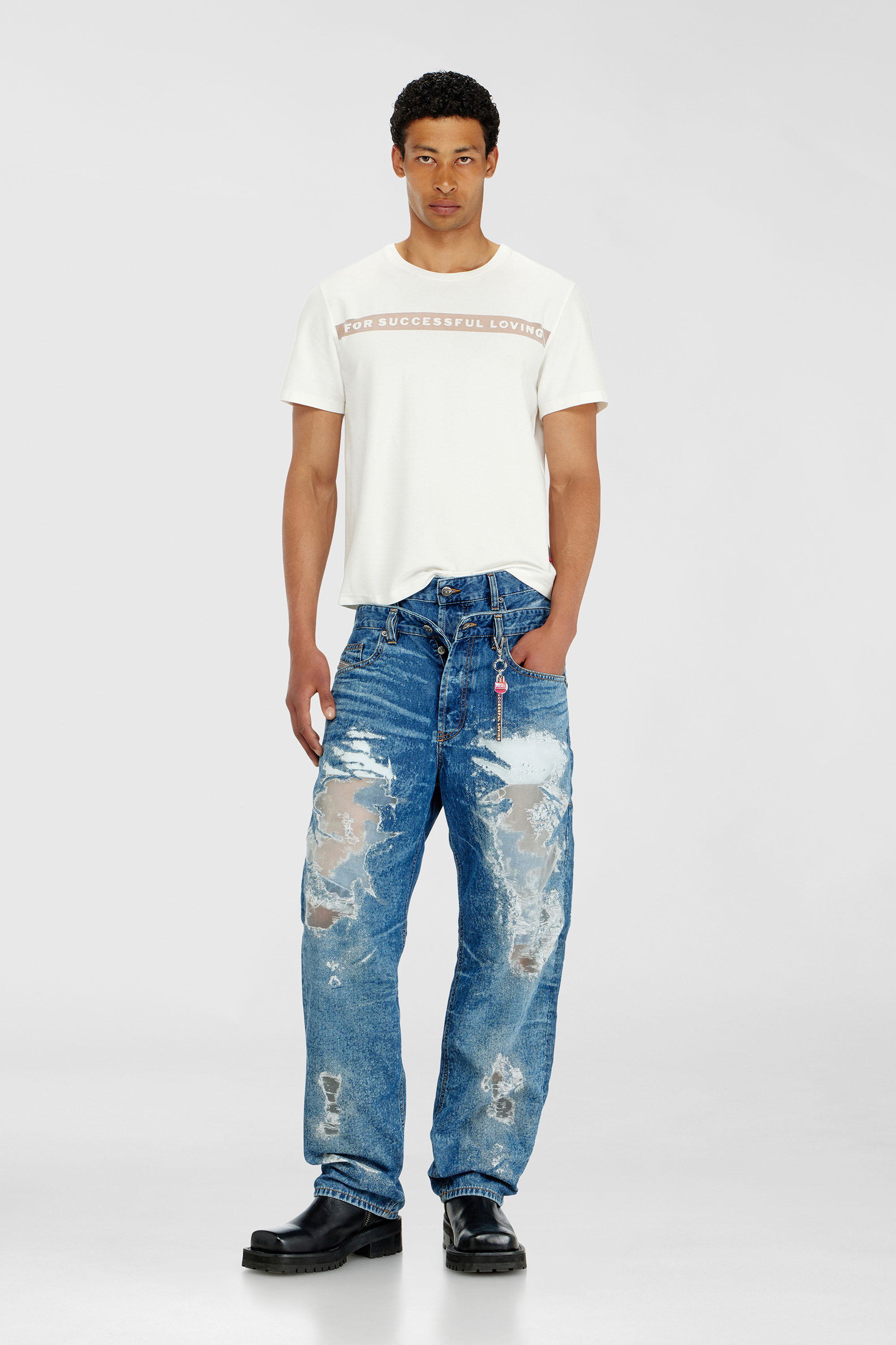 Diesel - PR-T-NOTS-CHI-R, Unisex T-Shirt mit For Successful Loving Logo in Wei&szlig; - 1