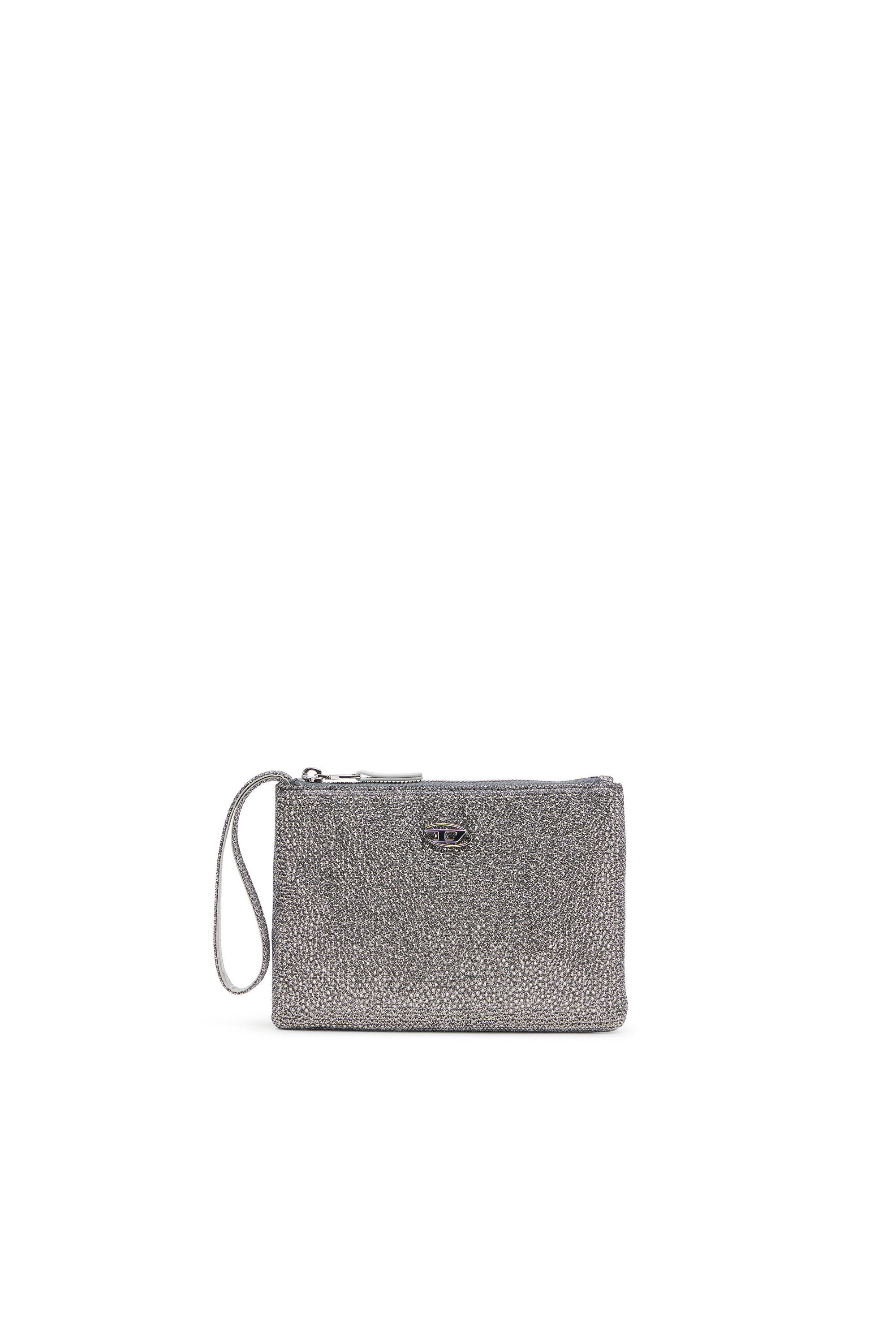 Diesel - PLAY POUCH II, Damen Beutel aus Kristall-Lurexstoff in Silber - 1