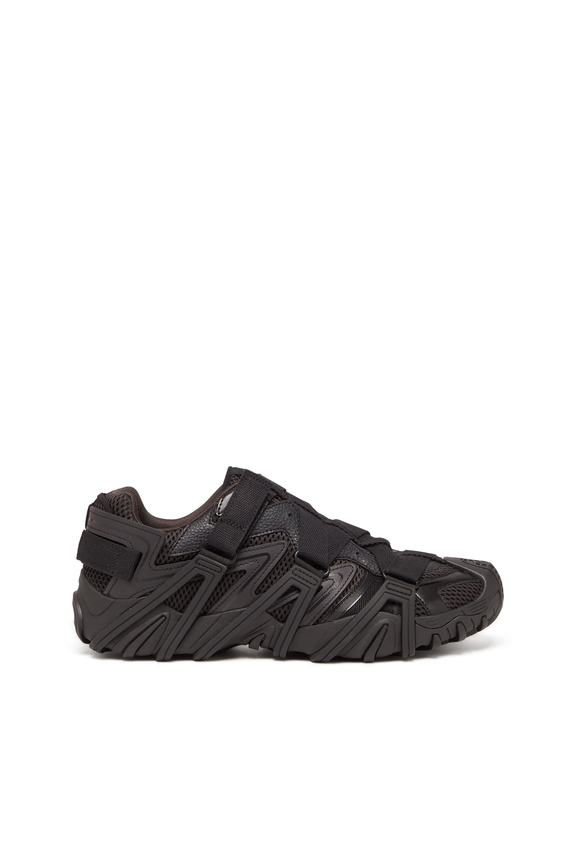 Diesel - S-PROTOTYPE-CR, Man S-Prototype-CR - Caged sneakers in mesh and leather in Black - Image 1