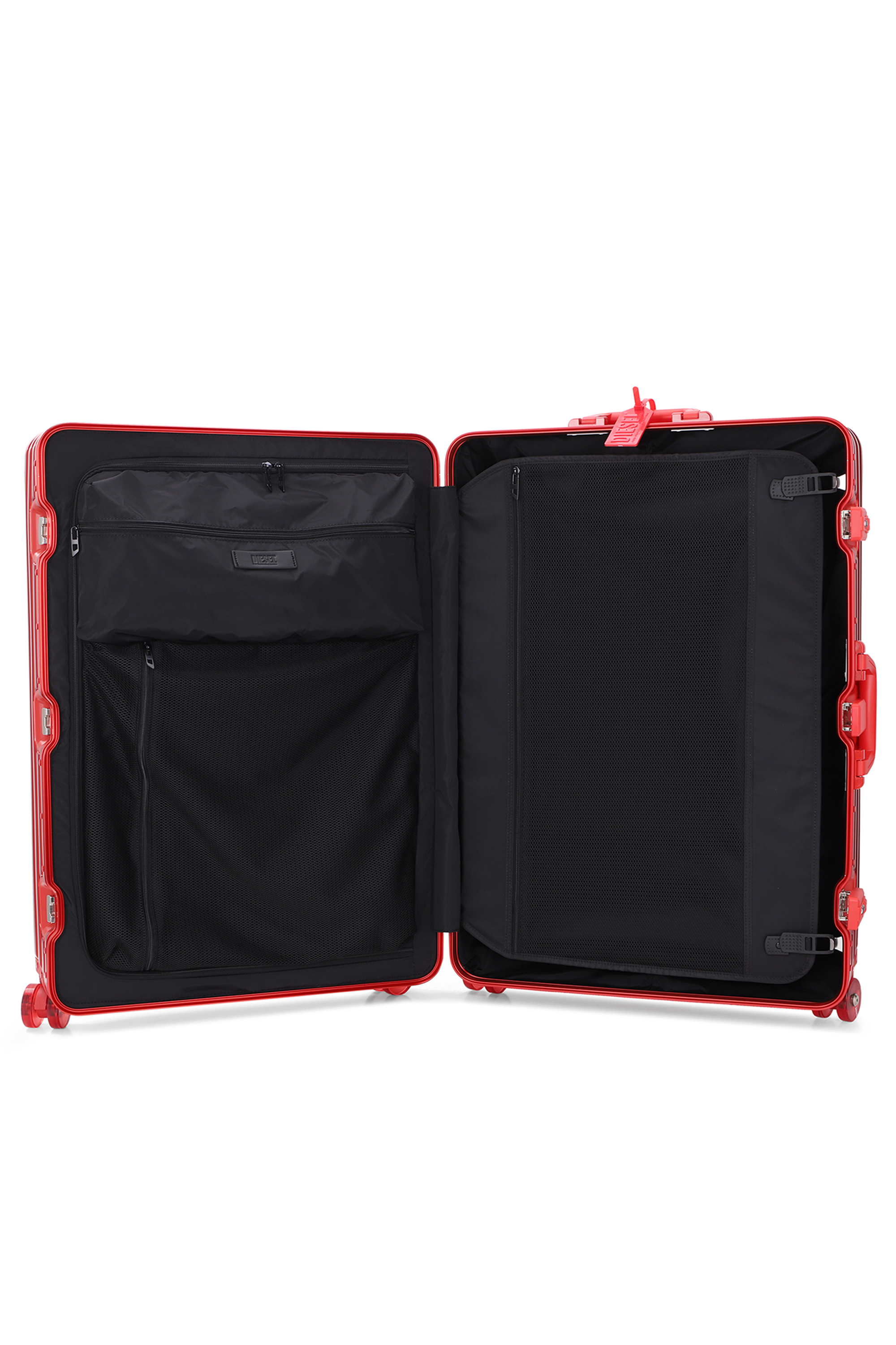 Diesel - DIESEL ALUMINUM TROLLEY- DSL002, Unisex Koffer aus Aluminium Gr&ouml;&szlig;e L in Rot - 3