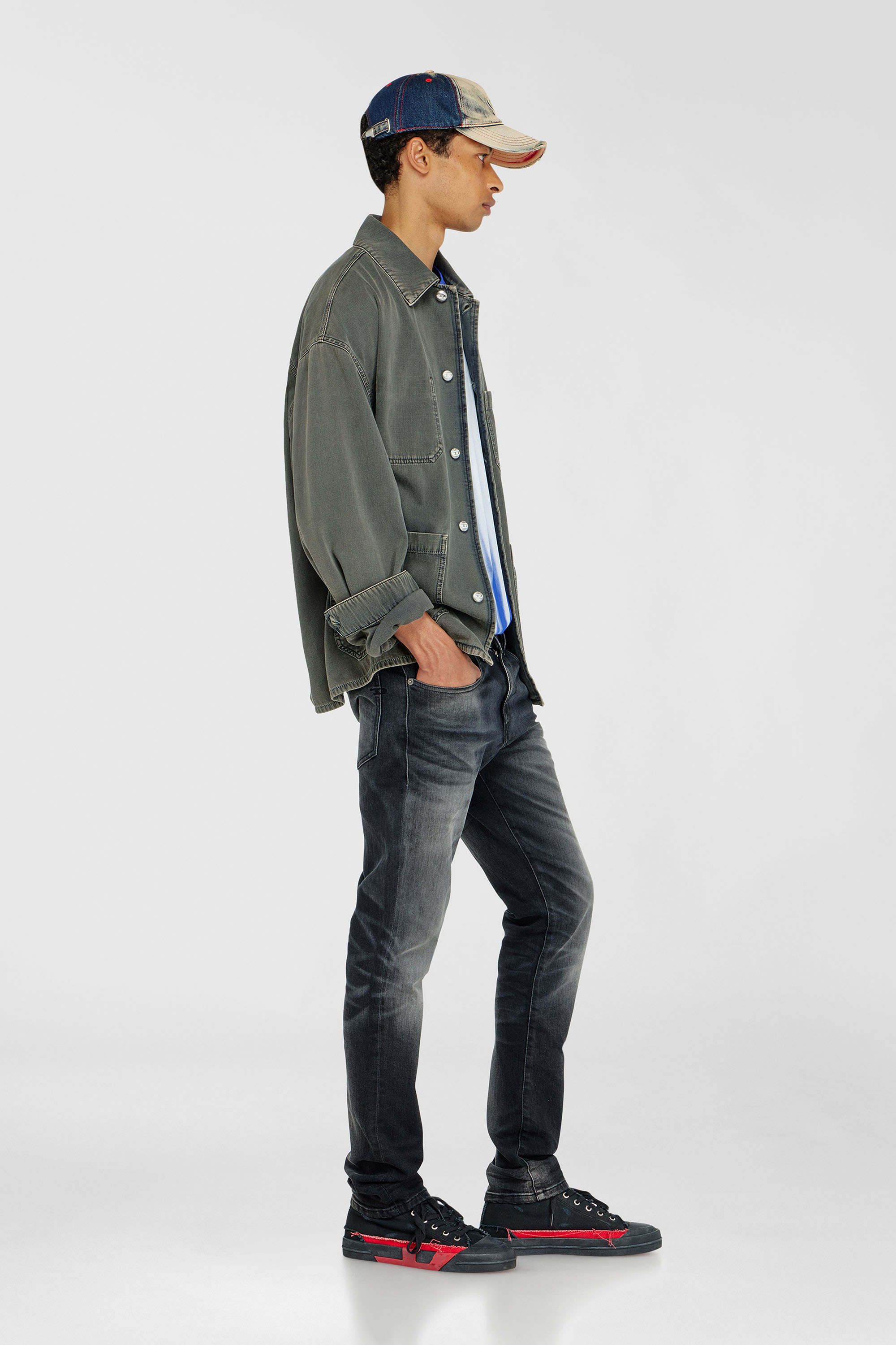 Diesel - Herren Slim Jeans 2019 D-Strukt 09P38, Schwarz/Dunkelgrau - 2