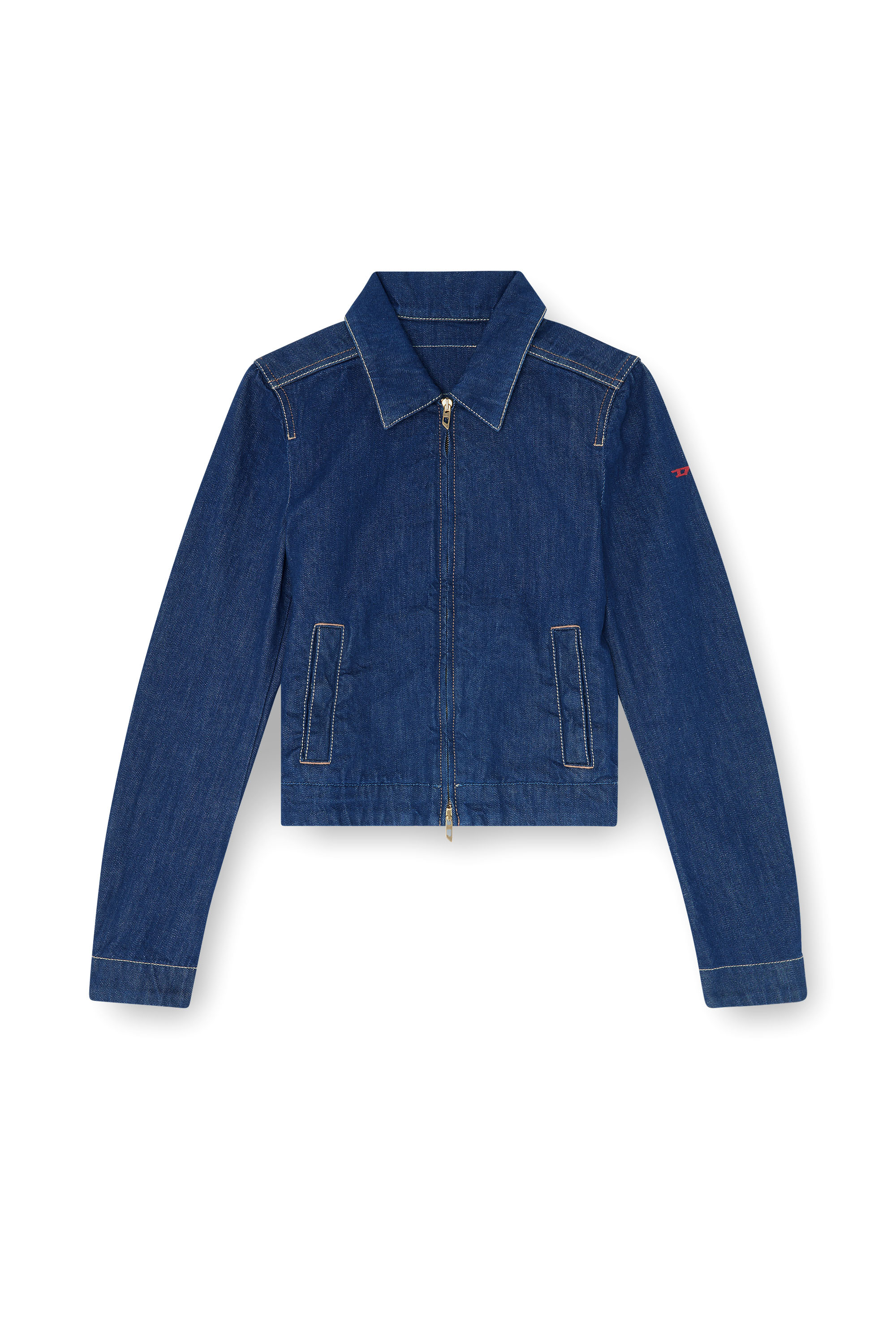 Diesel - DE-CORB, Damen Coach-Jacke aus rinse denim in Dunkelblau - 3