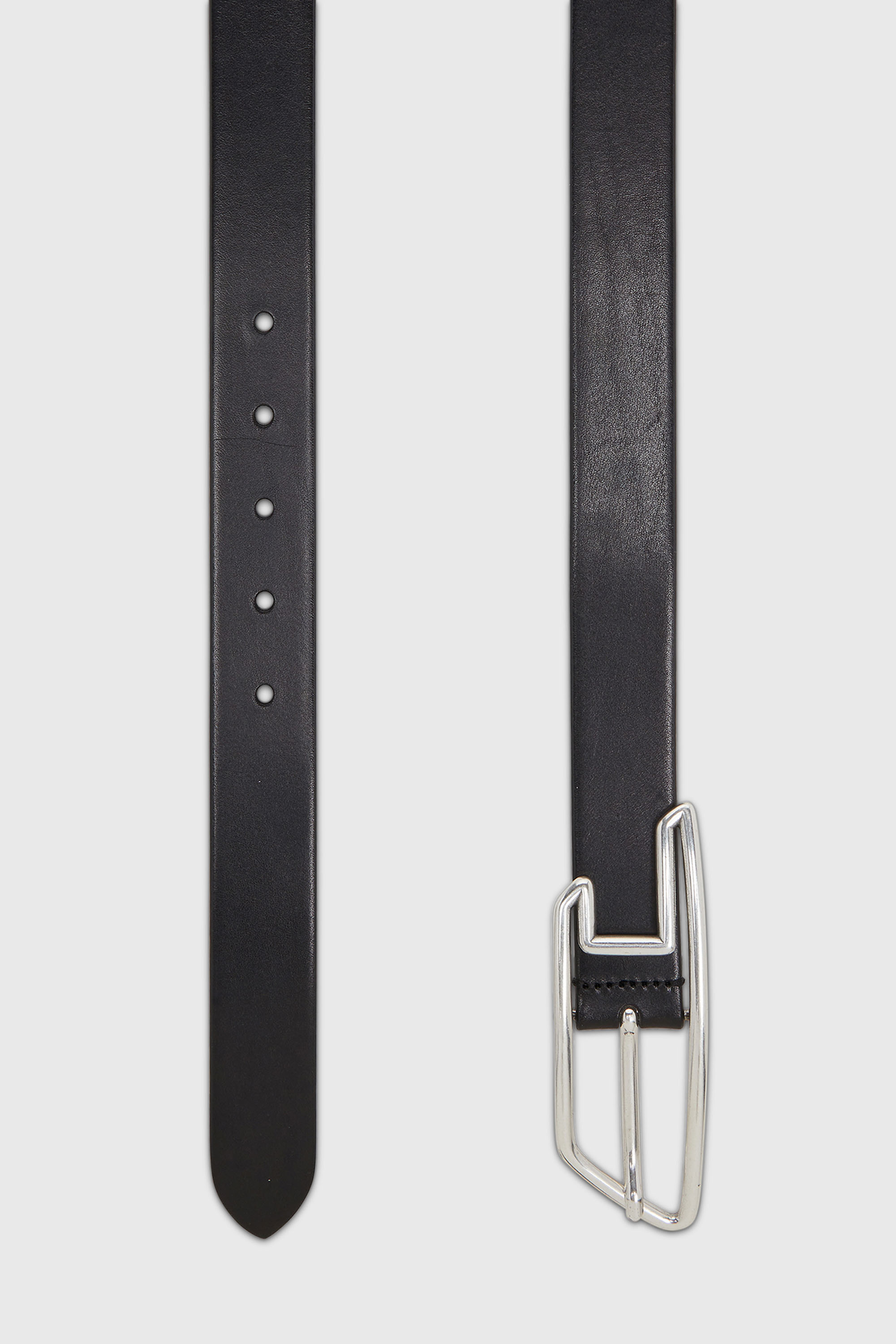 Diesel - B-D LINE 30, Unisex 3 cm breiter Lederg&uuml;rtel mit D-Logo-Schnalle in Schwarz - 3