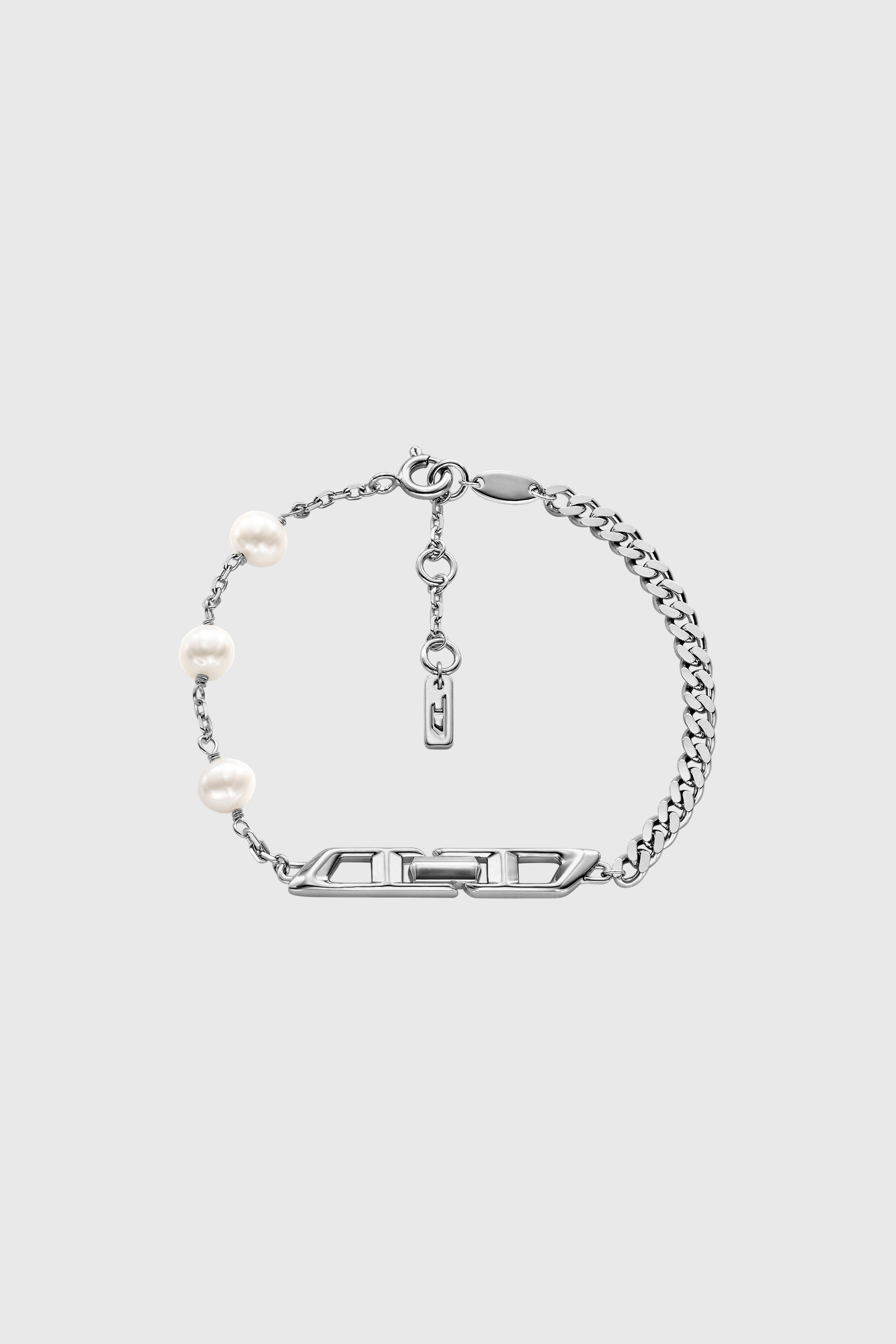Diesel - DL1372040, Unisex Kettenarmband aus Sterlingsilber mit Perlen in Silber - 1