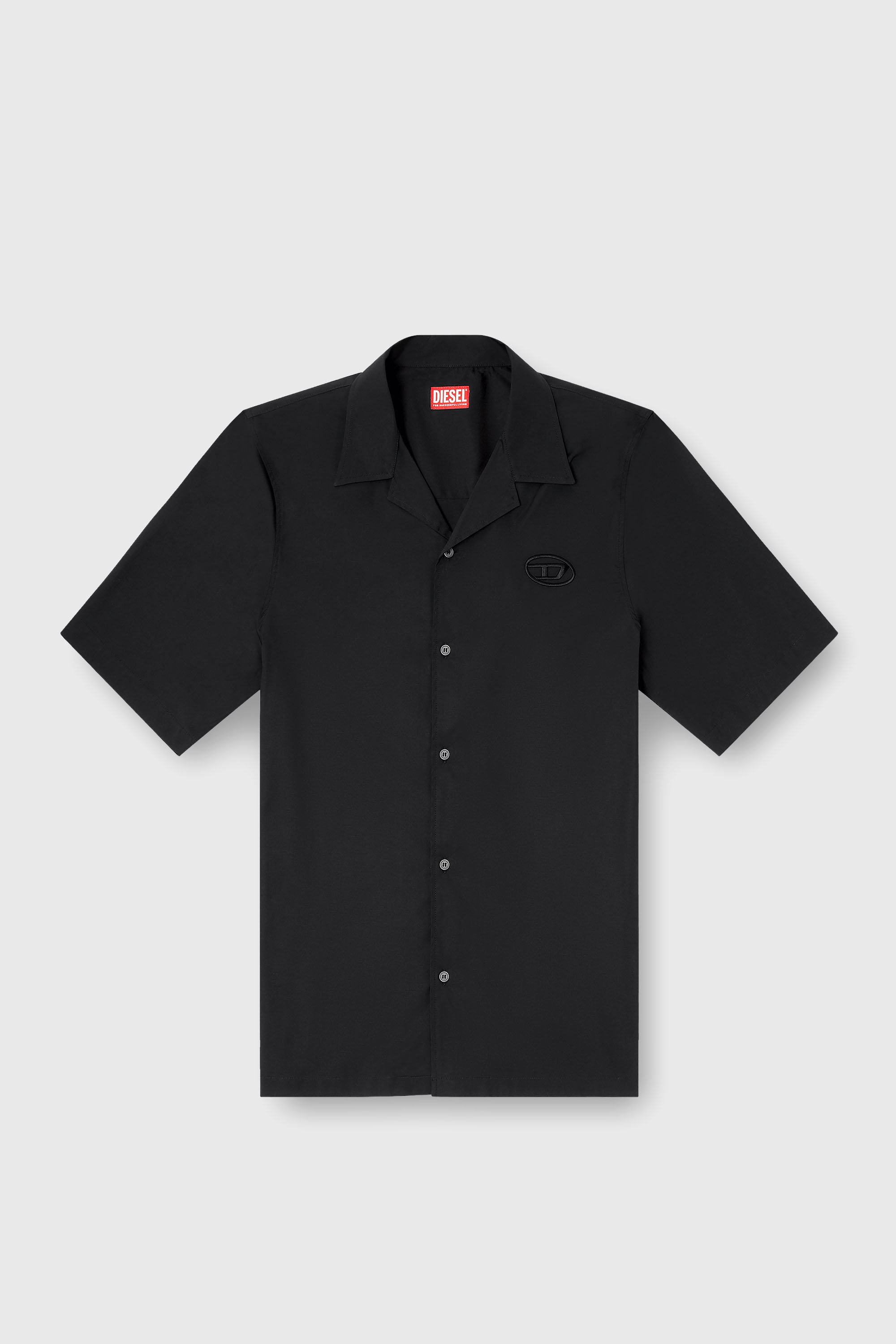 Diesel - S-MAC-GSBH, Herren Stretch-Popeline-Hemd mit Oval-D-Stickerei in Schwarz - 2