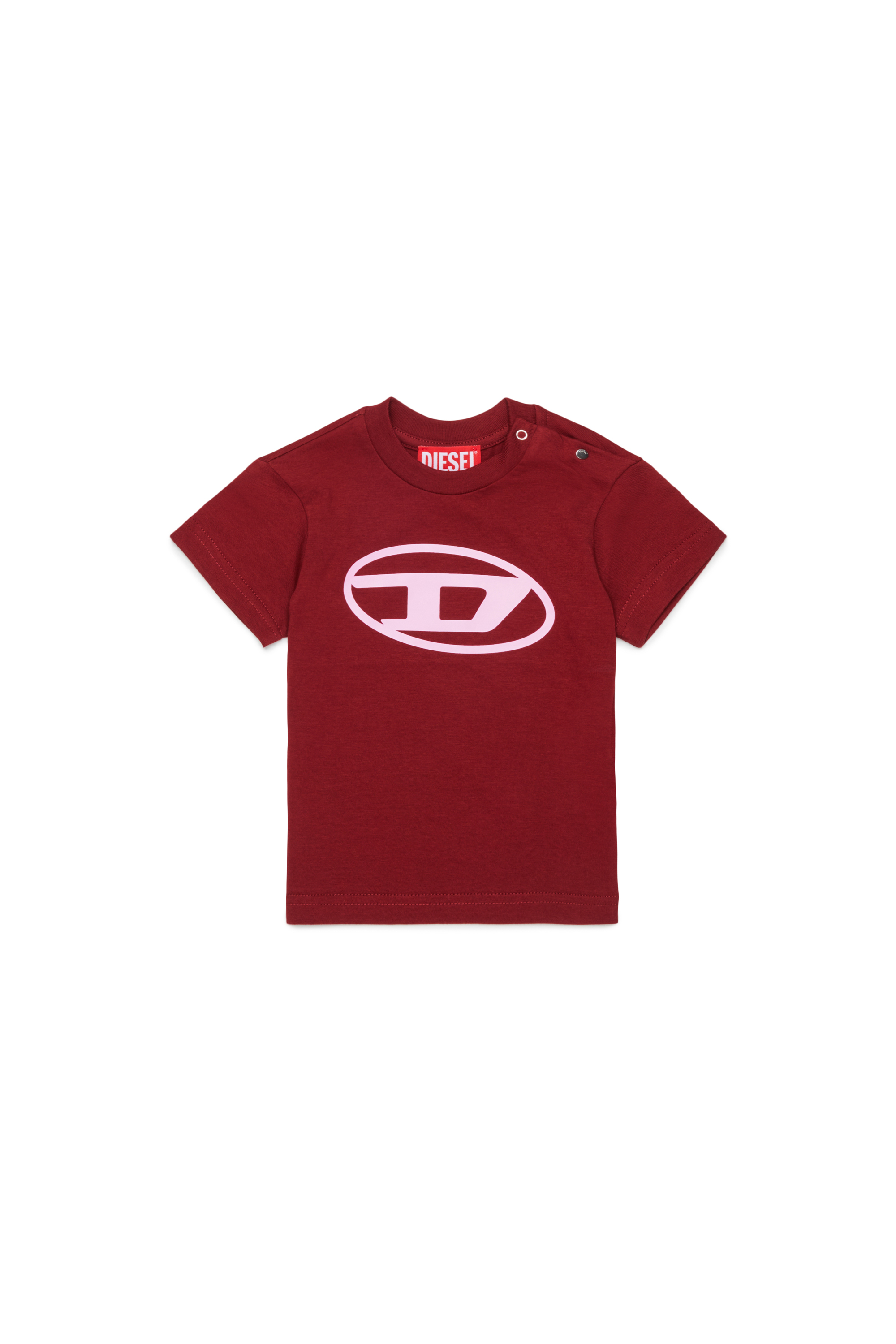 Diesel - TIELB, Man's Cotton T-shirt with Oval D print in Red - 1
