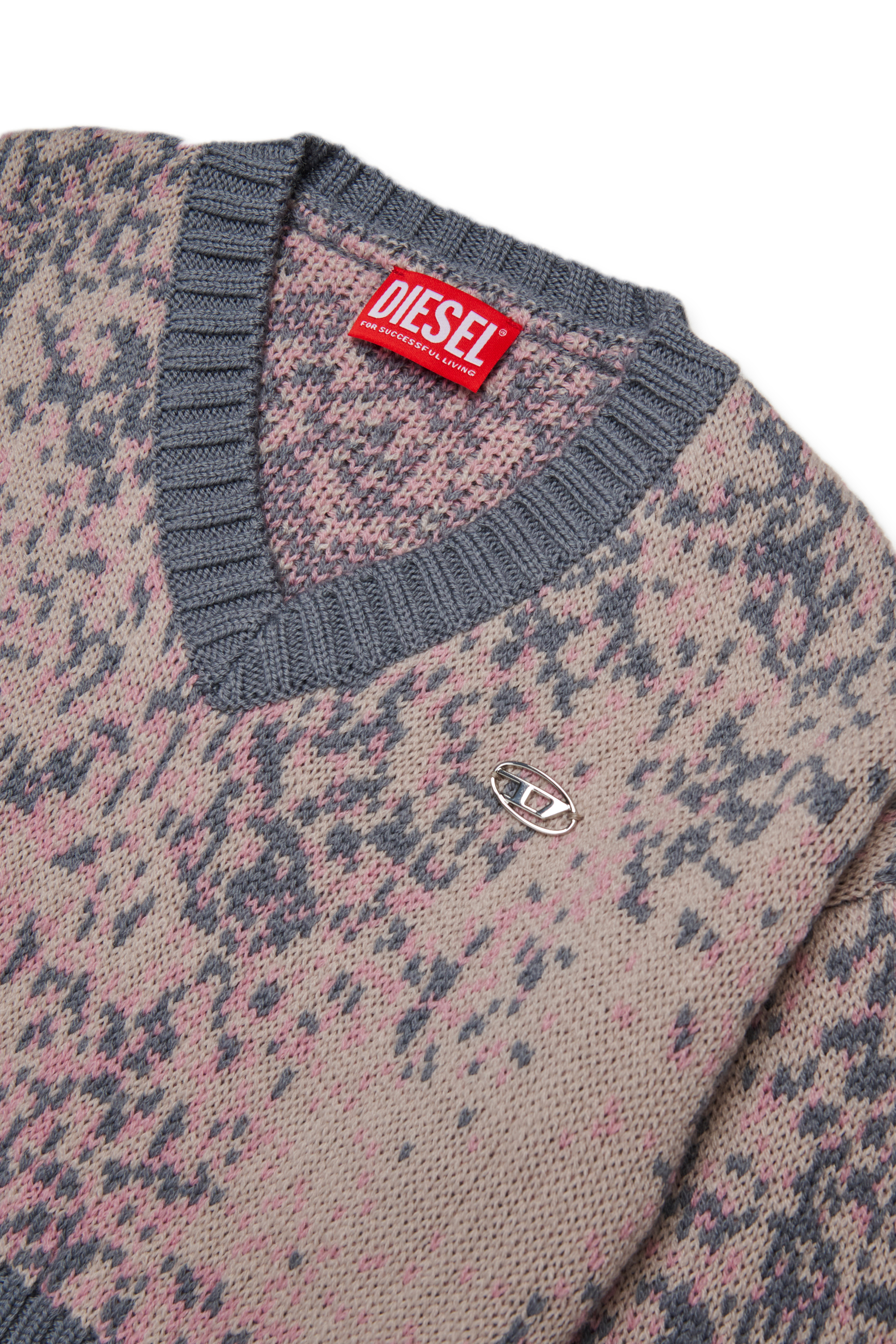 Diesel - KMRENZA, Damen Wollpullover mit V-Ausschnitt in Rosa - 3