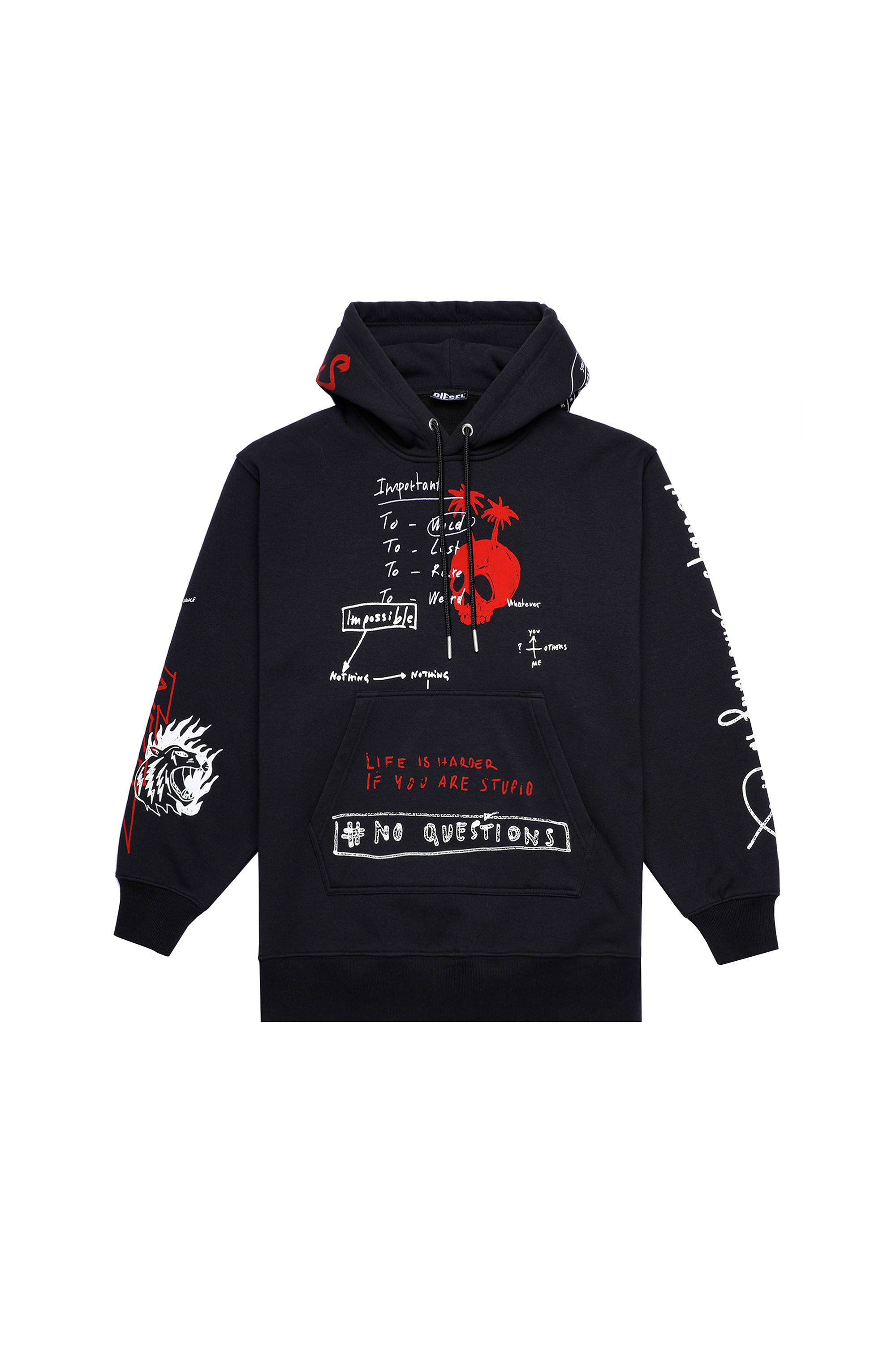F-EXA-HOOD, Schwarz - Sweatshirts