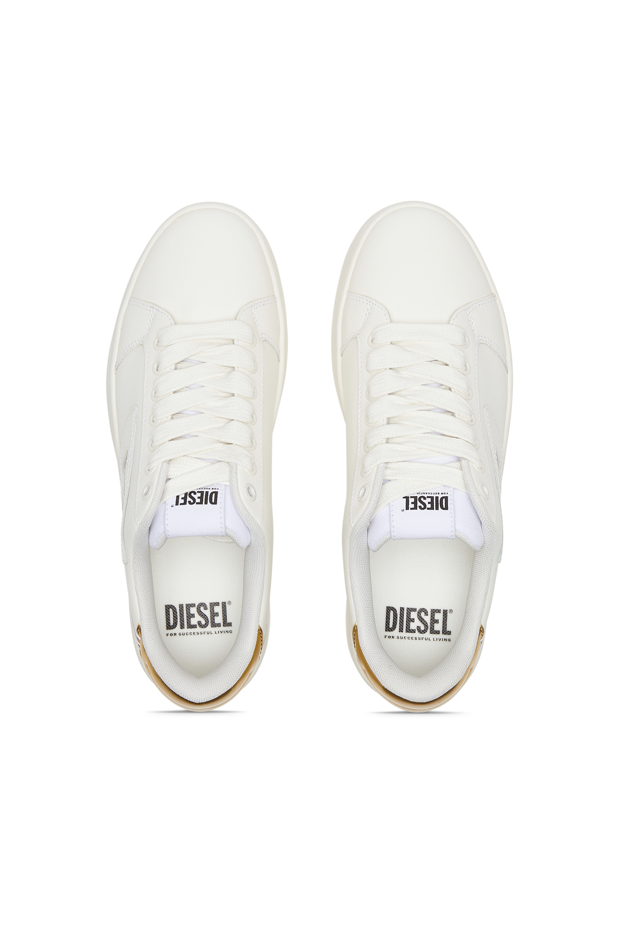Diesel - S-ATHENE BOLD W, Woman's S-Athene Bold-Low-top sneakers with flatform sole in Gold/White - 4