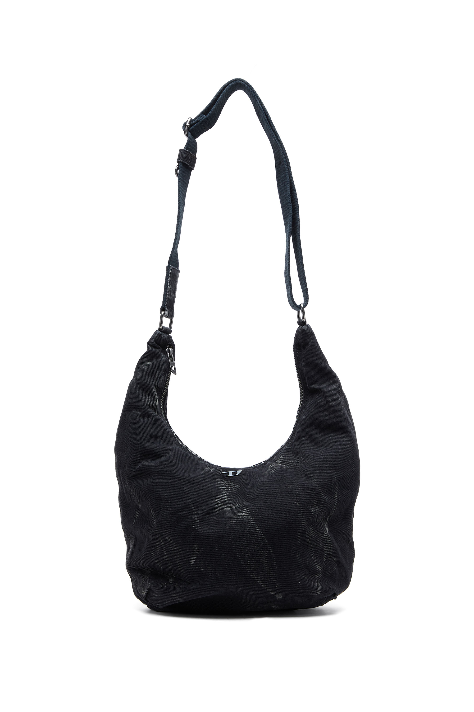 Diesel - RAVE HOBO X, Unisex Rave - Hobo-Tasche aus Denim mit Reißverschluss in Schwarz - 1