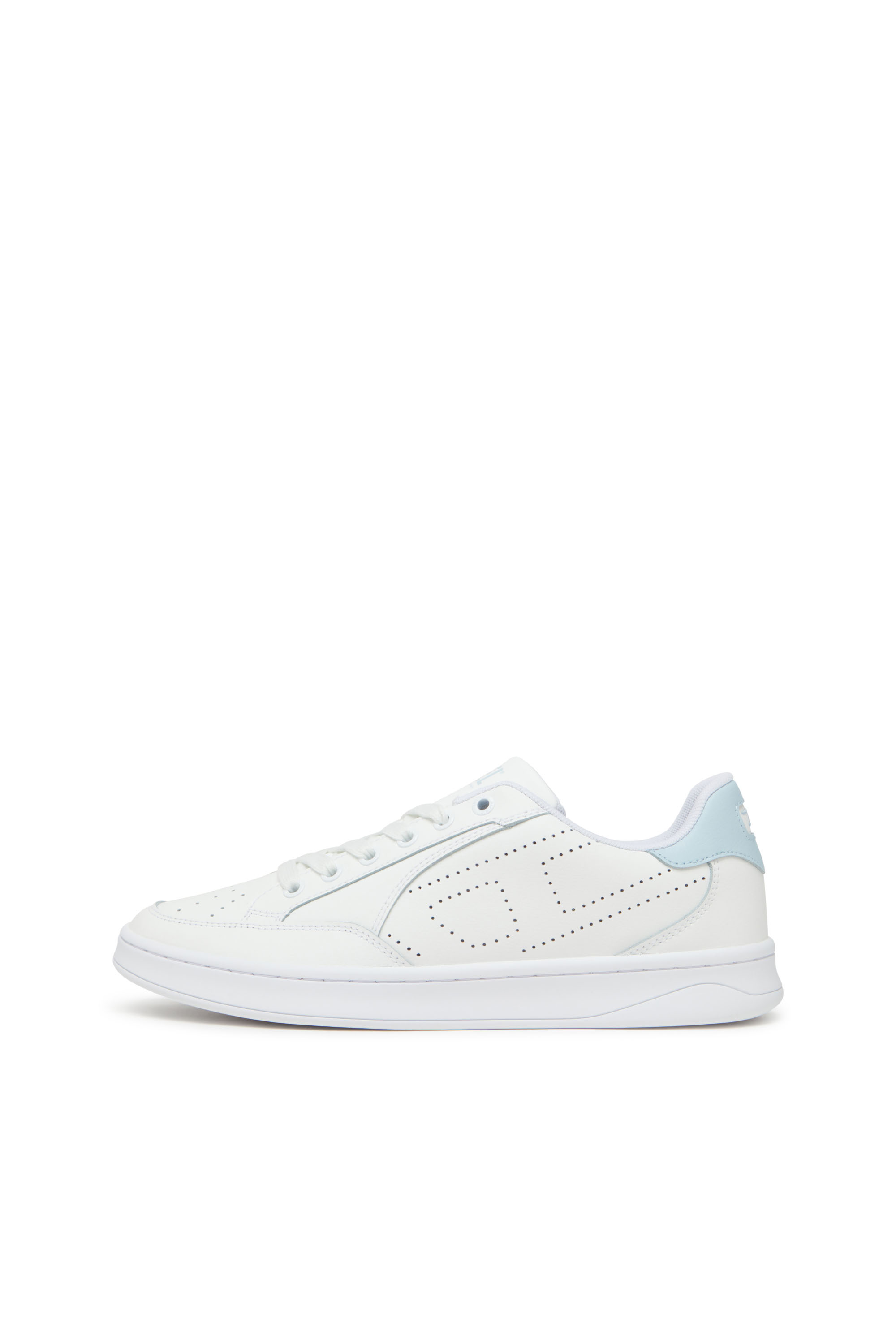 Diesel - S-DAKOTA LOW W, Damen Sneakers aus Leder mit perforiertem Logo in Weiss/Blau - 7