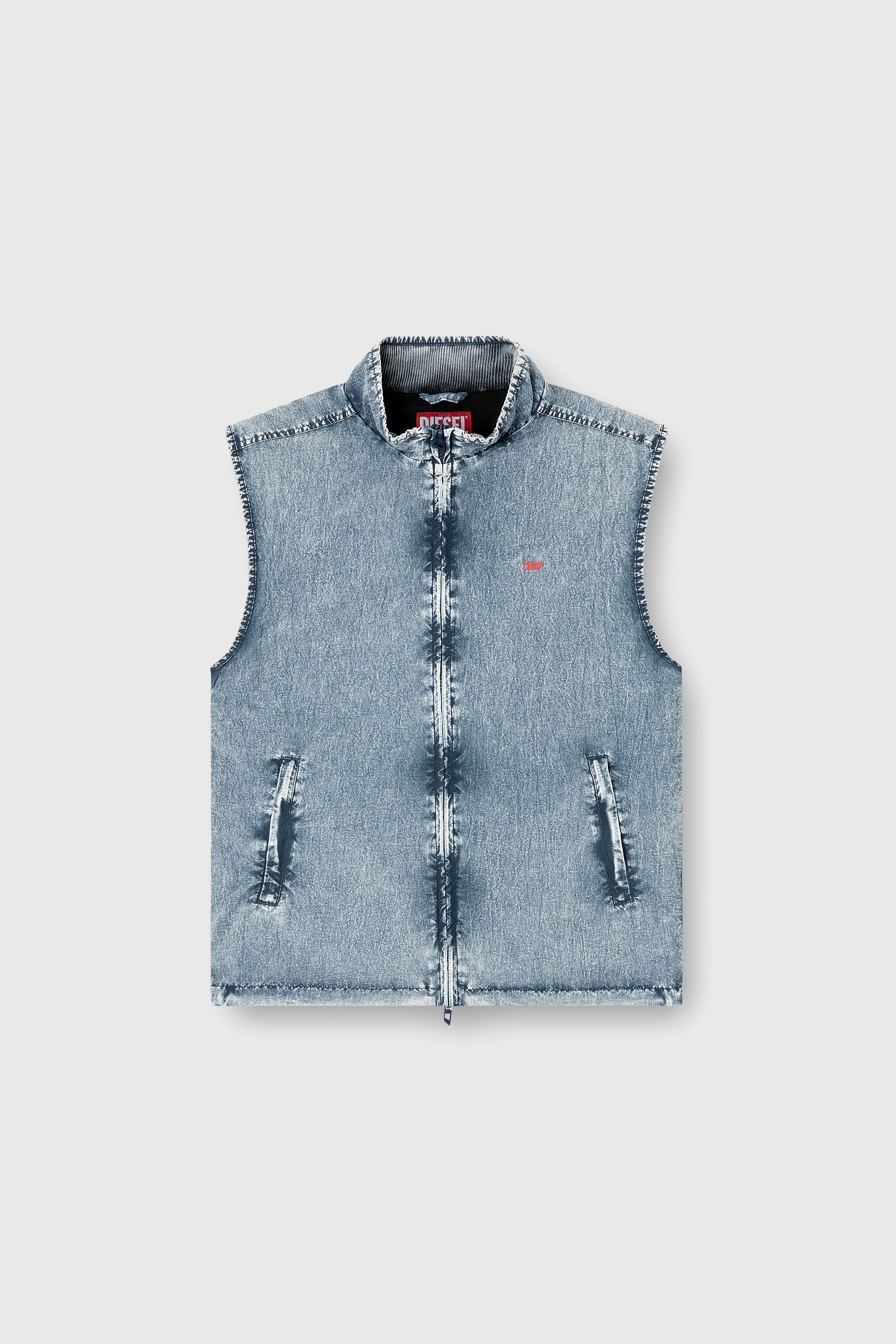 Diesel - J-ERB, Herren Weste aus recyceltem Nylon-Taslan in Mittelblau - 2