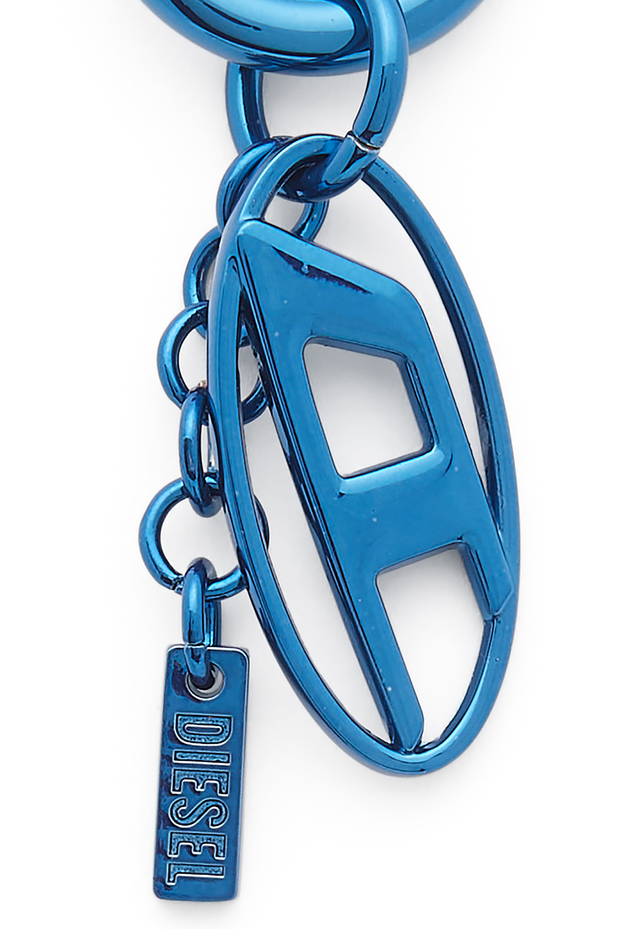Diesel - CHARM-OVAL D, Unisex Metallschl&uuml;sselanh&auml;nger mit ovalem D-Anh&auml;nger in Blau - 3