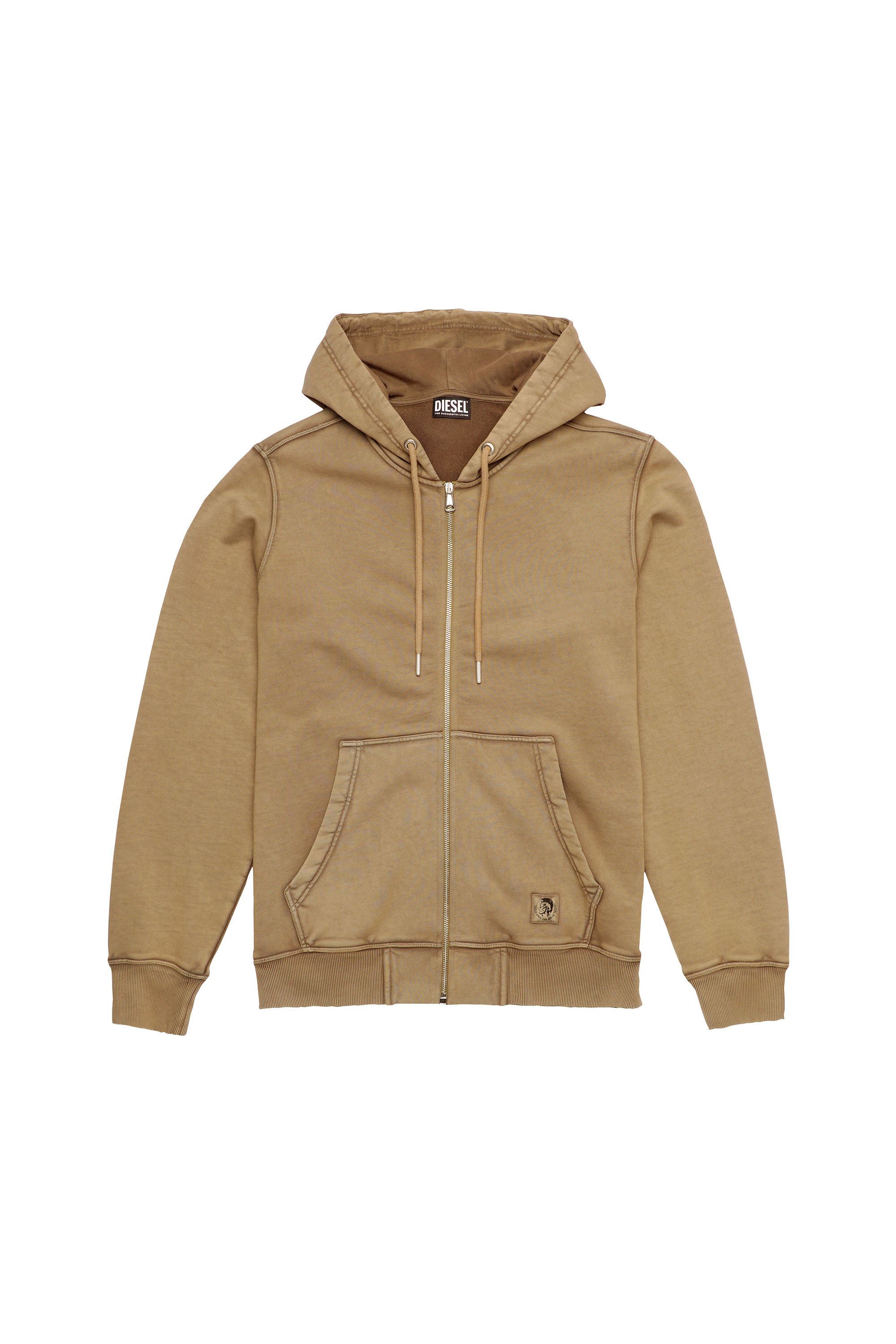 S-GIRK-HOOD-ZIP-MOHI, Hellbraun - Sweatshirts