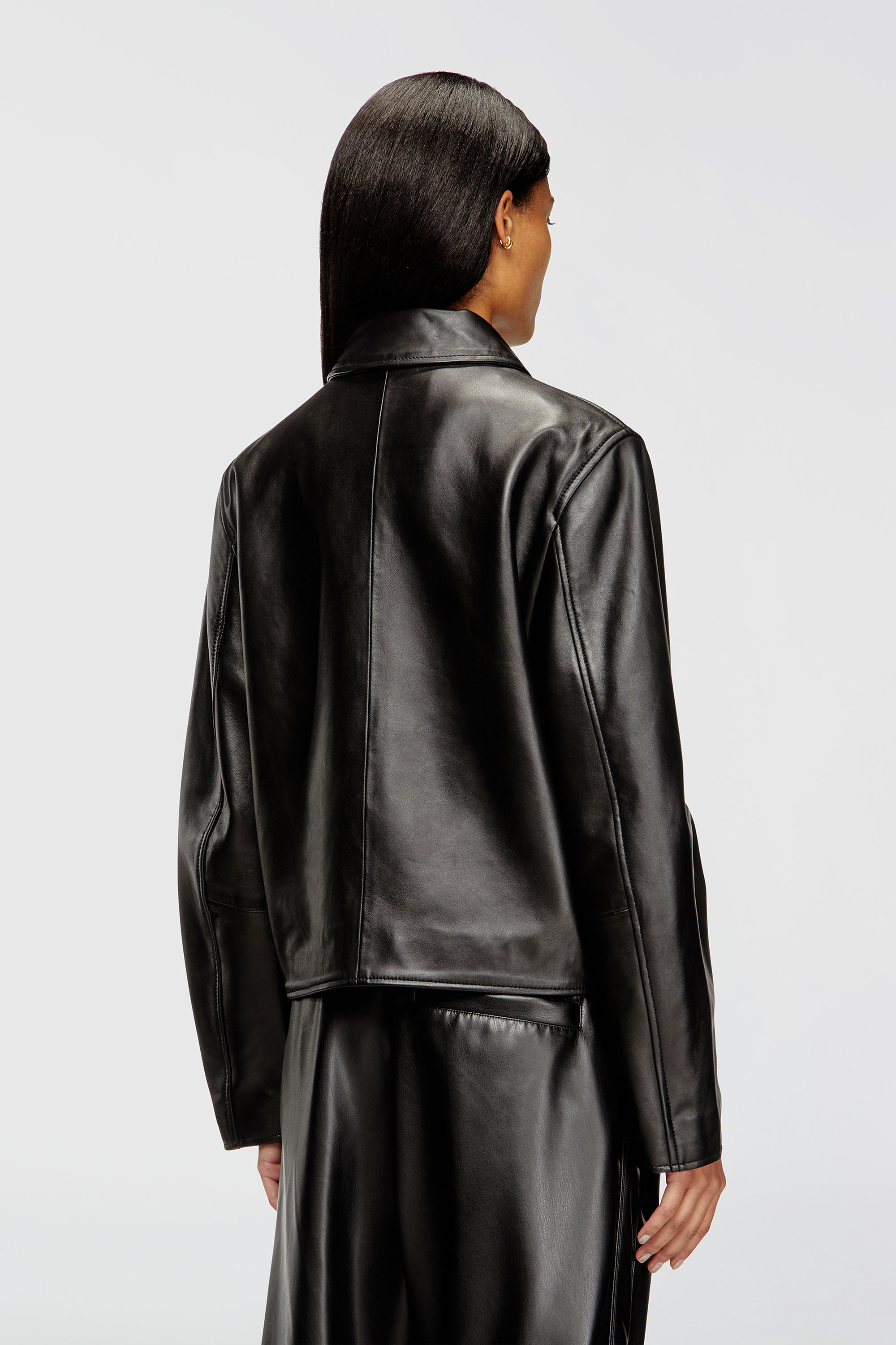 Diesel - L-AMAR-FEM-S2, Damen Coachjacke aus Leder in Schwarz - 4