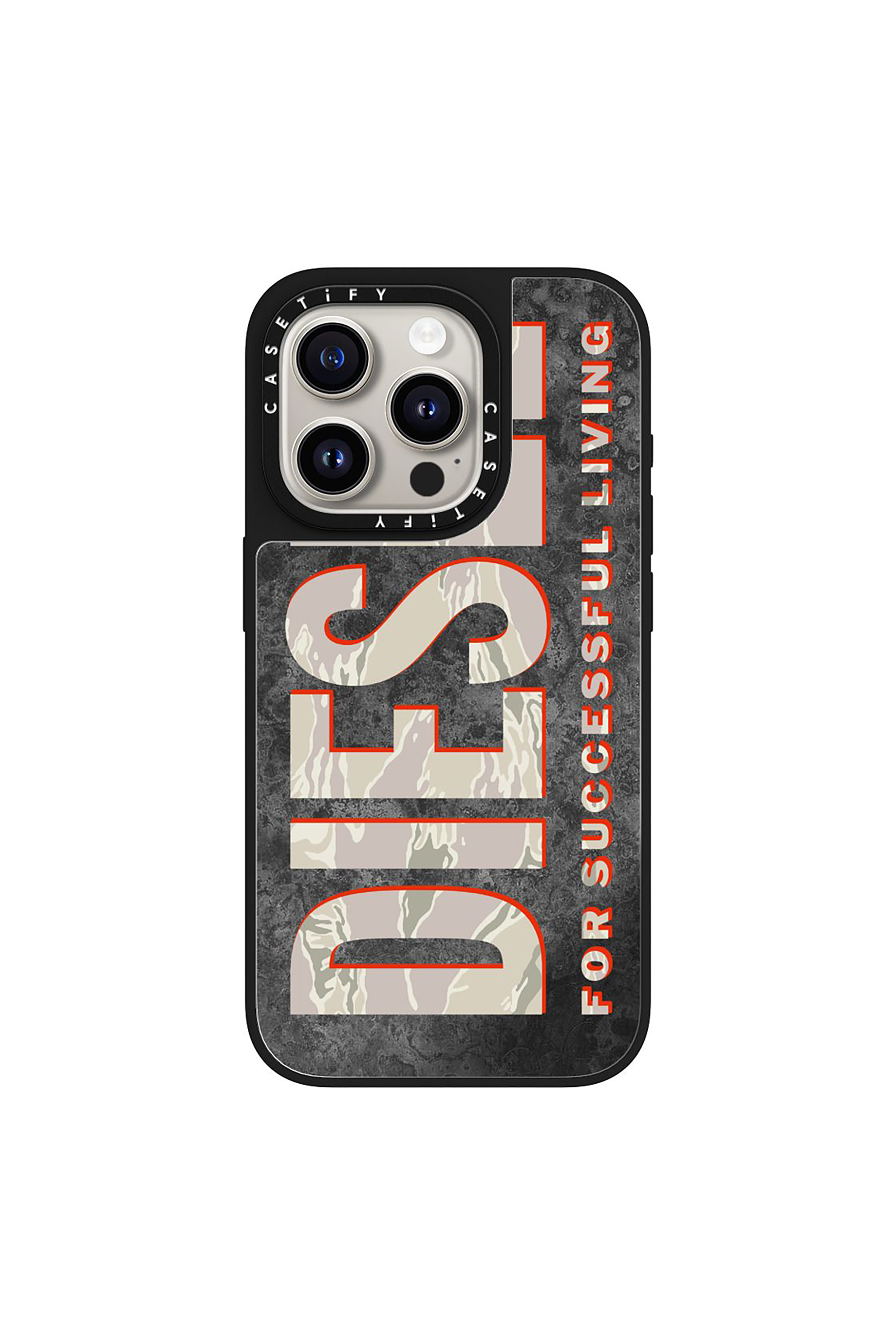 Diesel - 60328 CASETIFY MOULDED CASE, Unisex MagSafe Tarn-Hülle iPhone 15 Pro in Braun/Weiss - 1