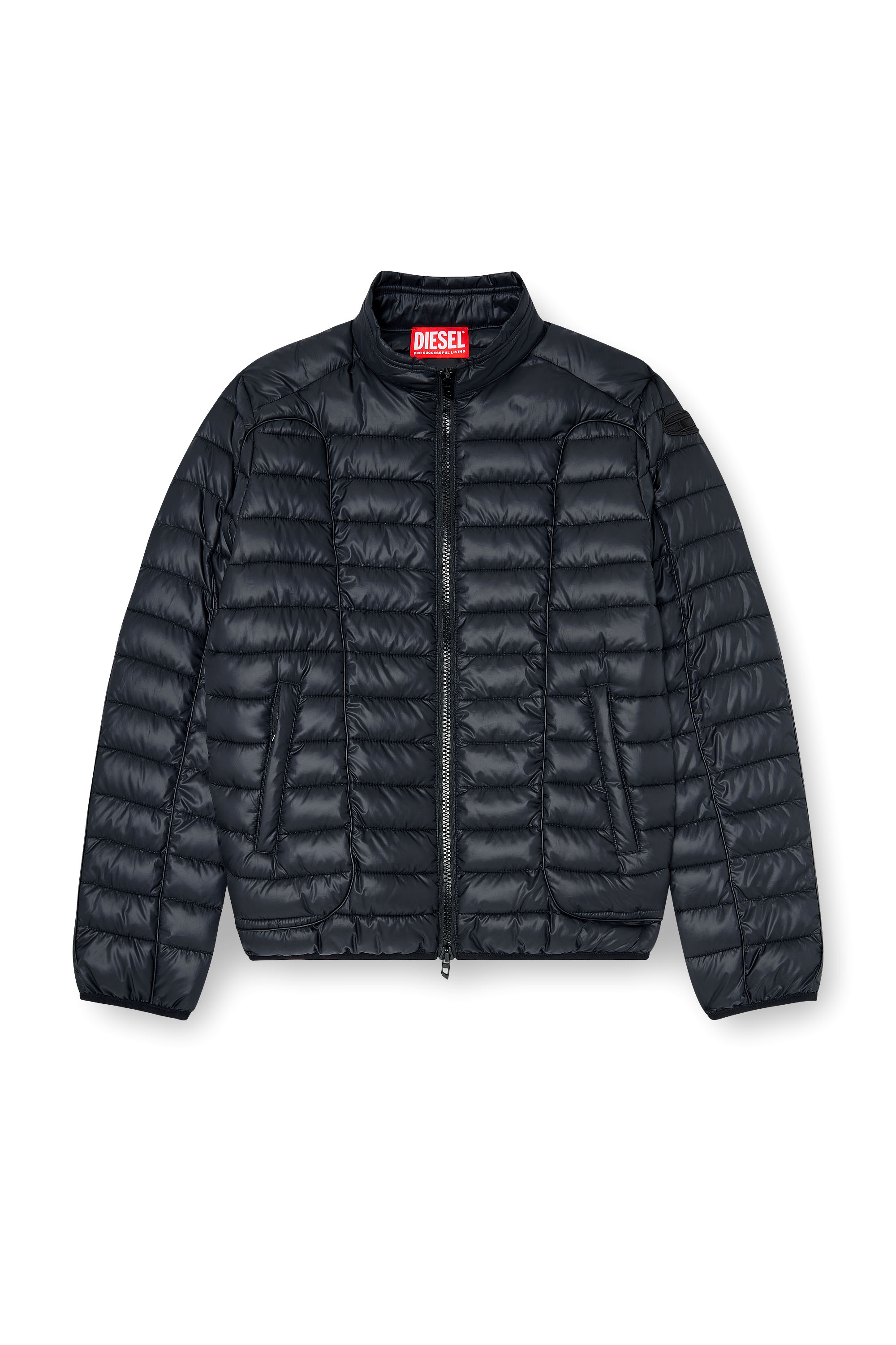 Diesel - W-PILOT-WRD, Herren Biker-inspirierte Steppjacke mit tonalen Paspeln in Schwarz - 3