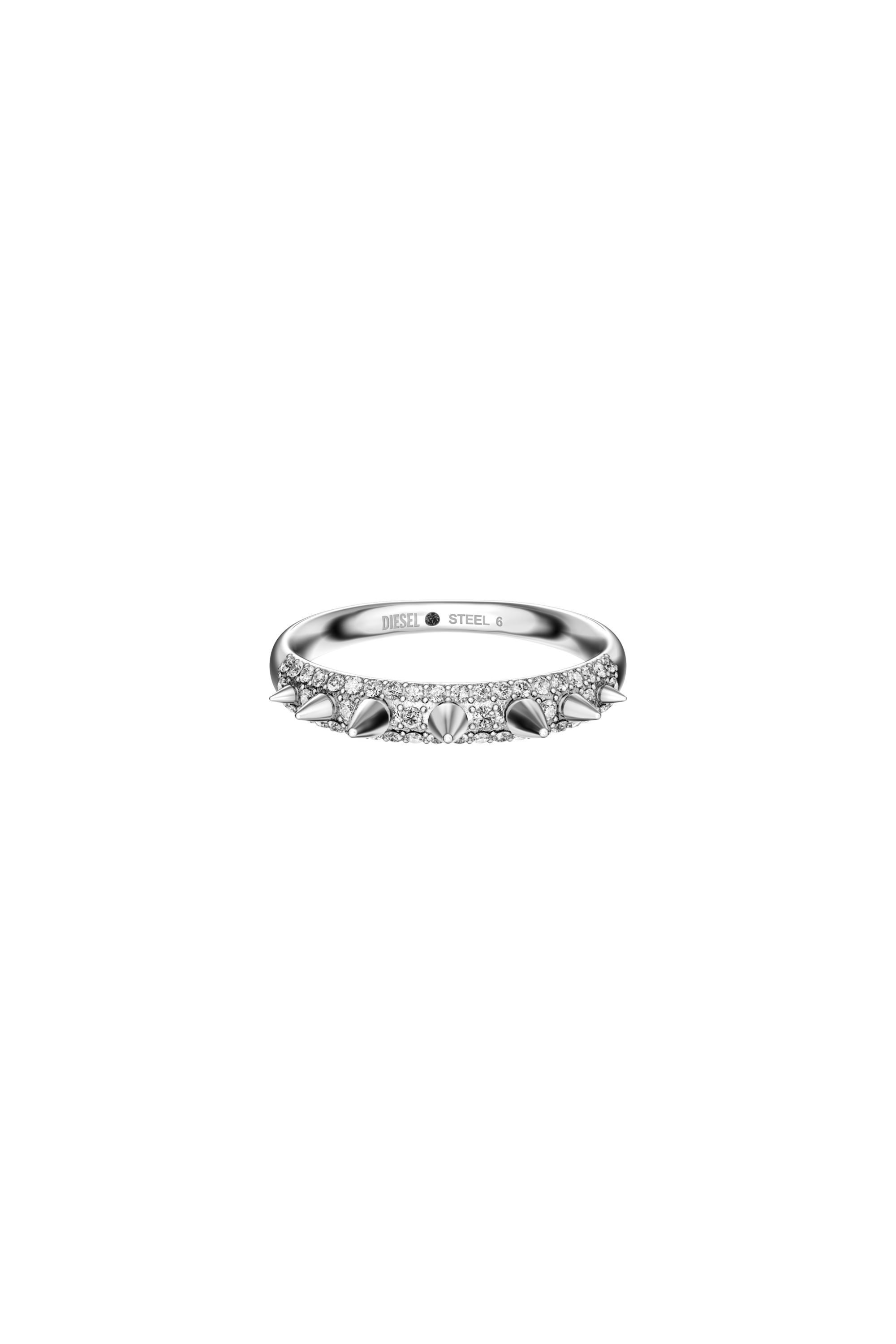 Diesel - DX1729040, Unisex's Stainless Steel Band Ring in Silver - 2