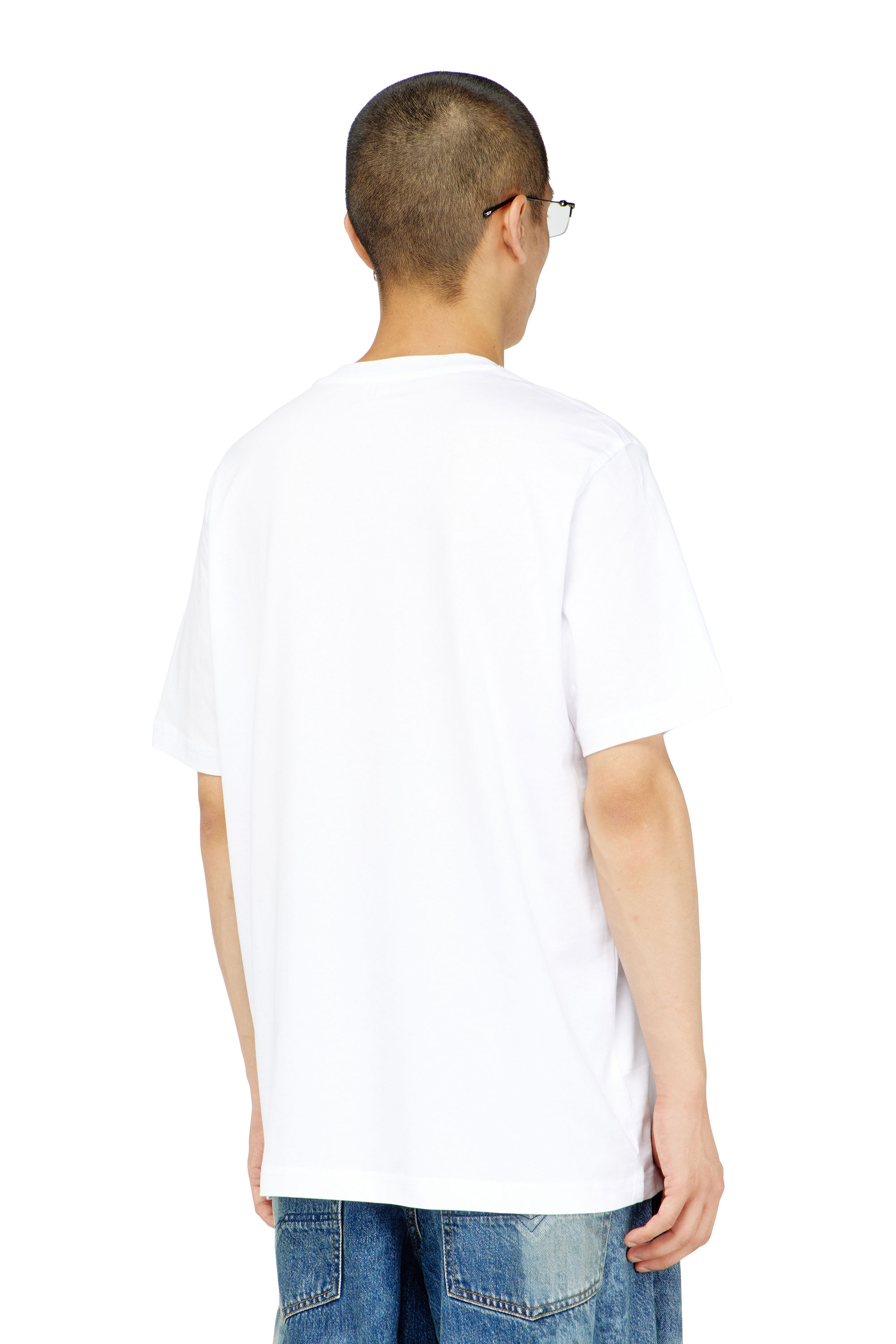 Diesel - T-ADJUST-Q7, Herren T-Shirt mit verschwommenem Diesel-Logo in Wei&szlig; - 4