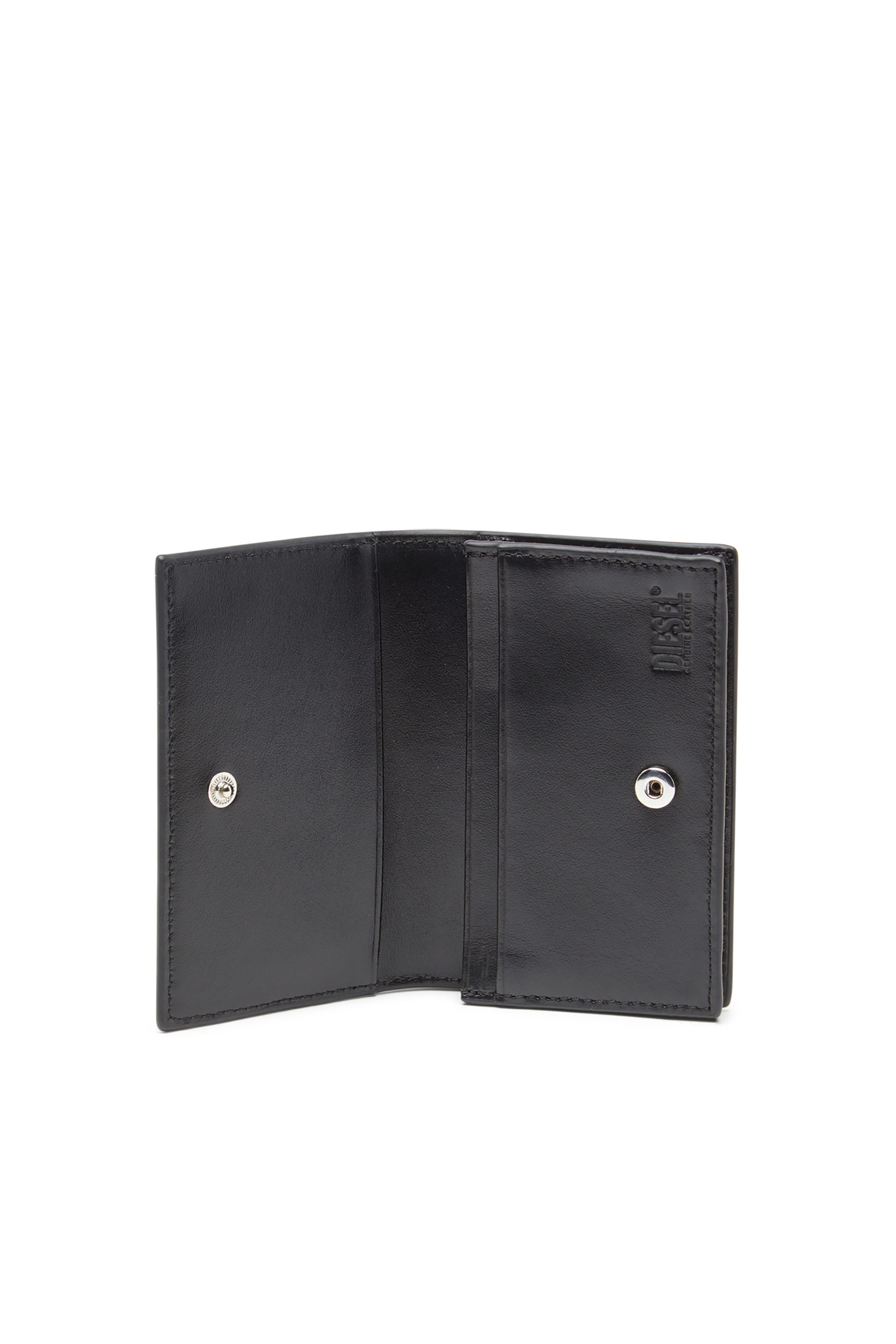 Diesel - 1DR CARD HOLDER IV, Damen Kartenetui aus Leder mit emailliertem Oval D in Schwarz - 3