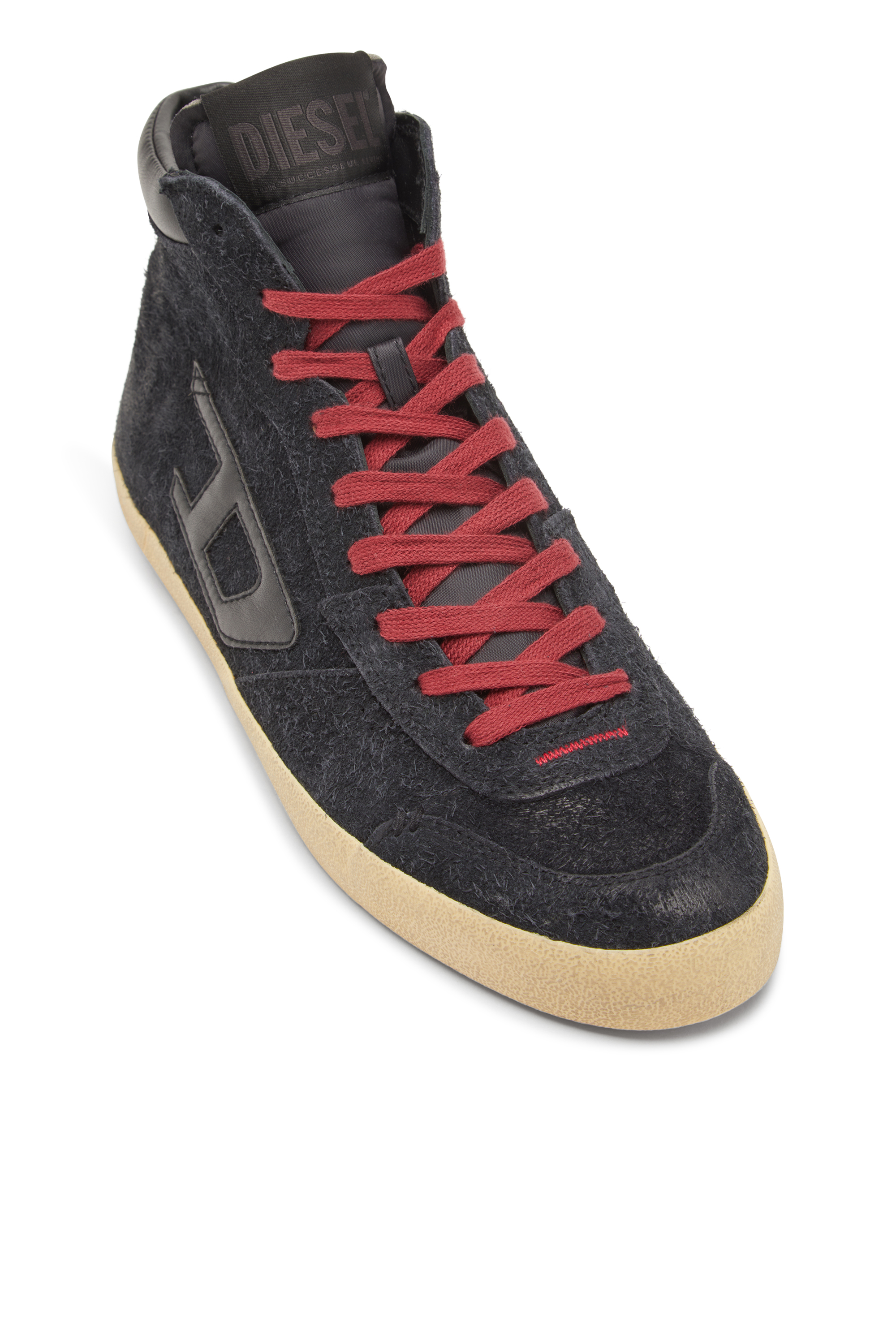 Diesel - S-LEROJI MID, Herren S-Leroji-High Top-Sneakers aus aufgerautem Wildleder in Schwarz - 6