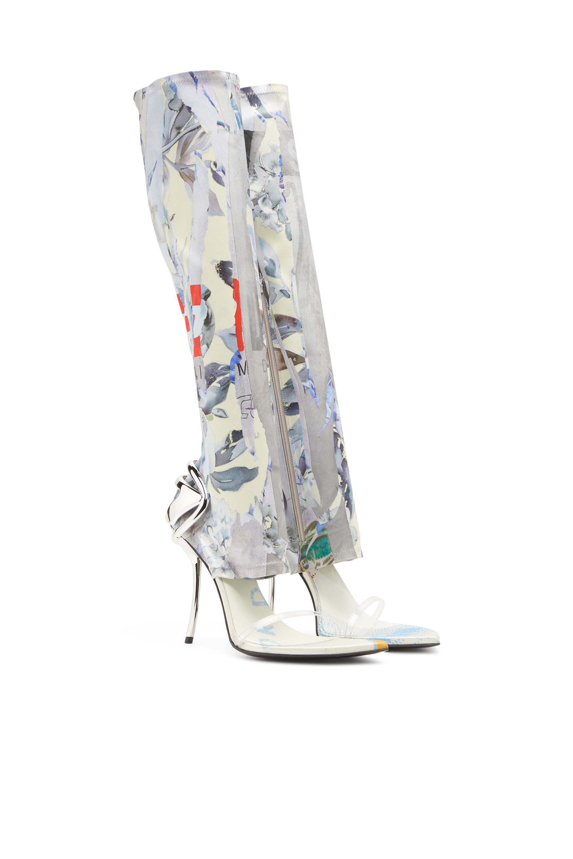 D-TEN&HALF SDL KB, White/Blue Diesel - D-TEN&HALF SDL KB, Woman's D-Ten&Half-Hybrid sandals with graphic print in White/Blue - 2