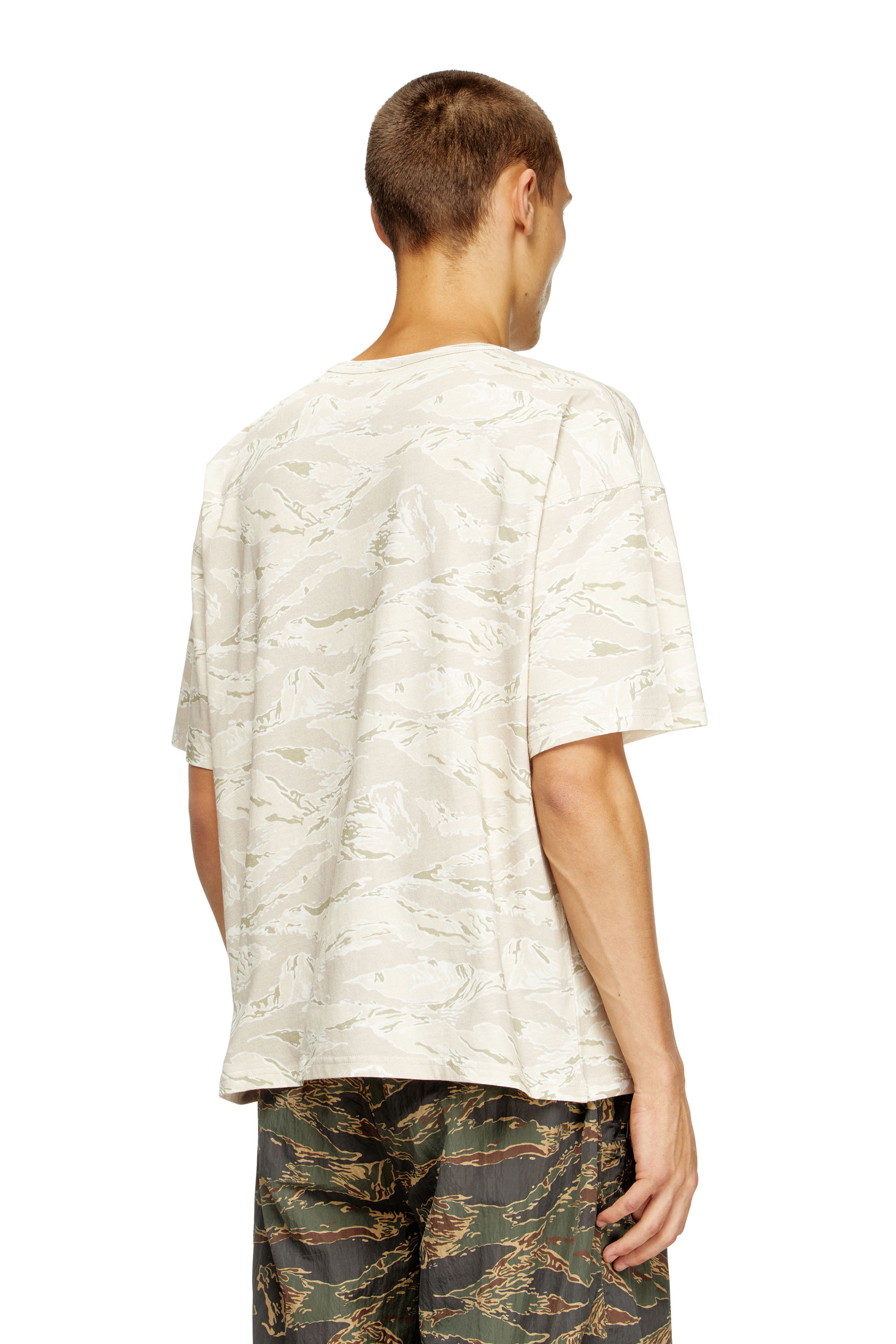 Diesel - T-BOXT-T14, Herren Camo-T-Shirt mit Eagle-Print in Beige - 4