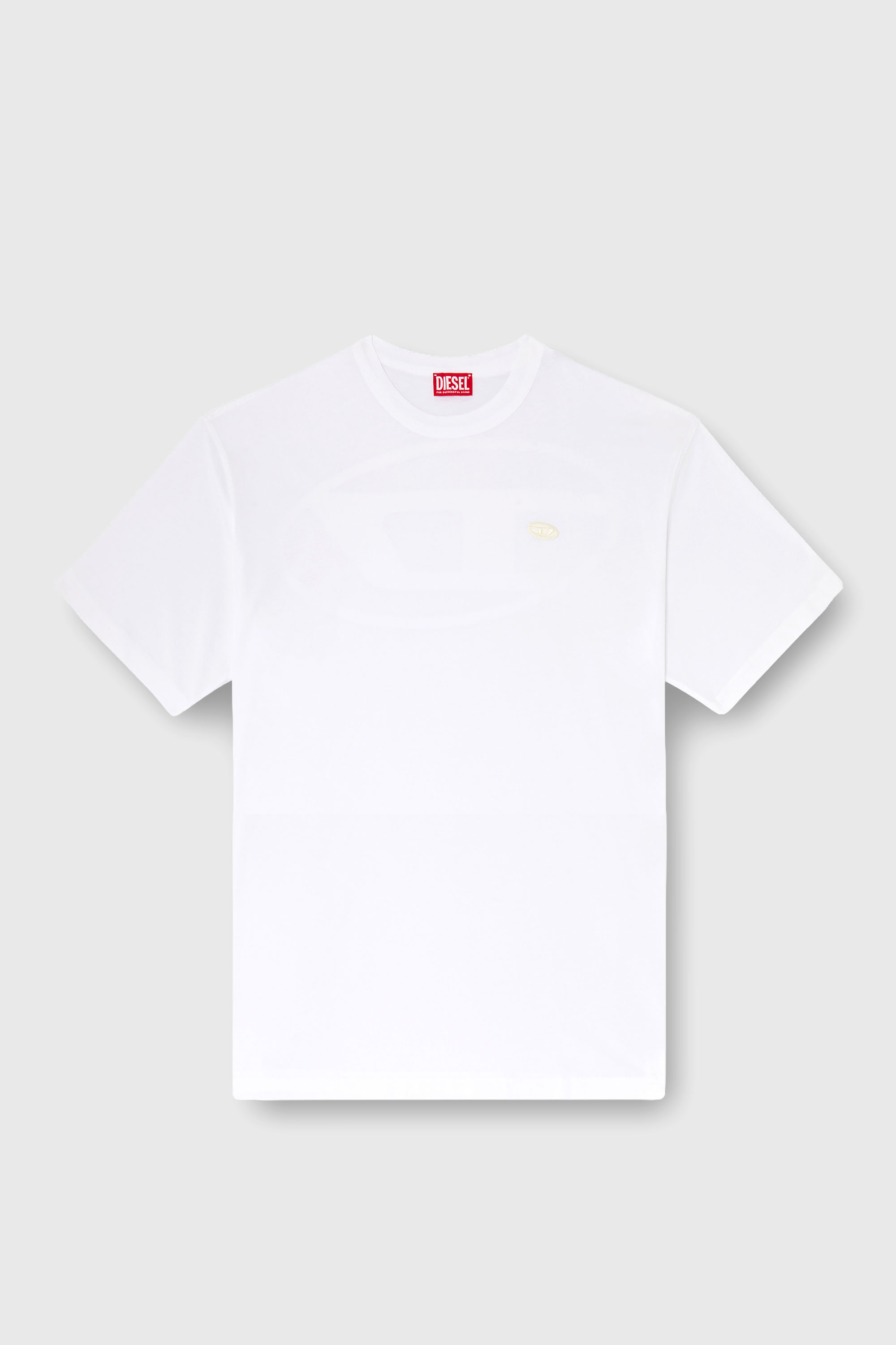 Diesel - T-WASH-MOON-T92, Herren T-Shirt aus Baumwolle mit Oval D Logo und Grafik in Wei&szlig; - 2