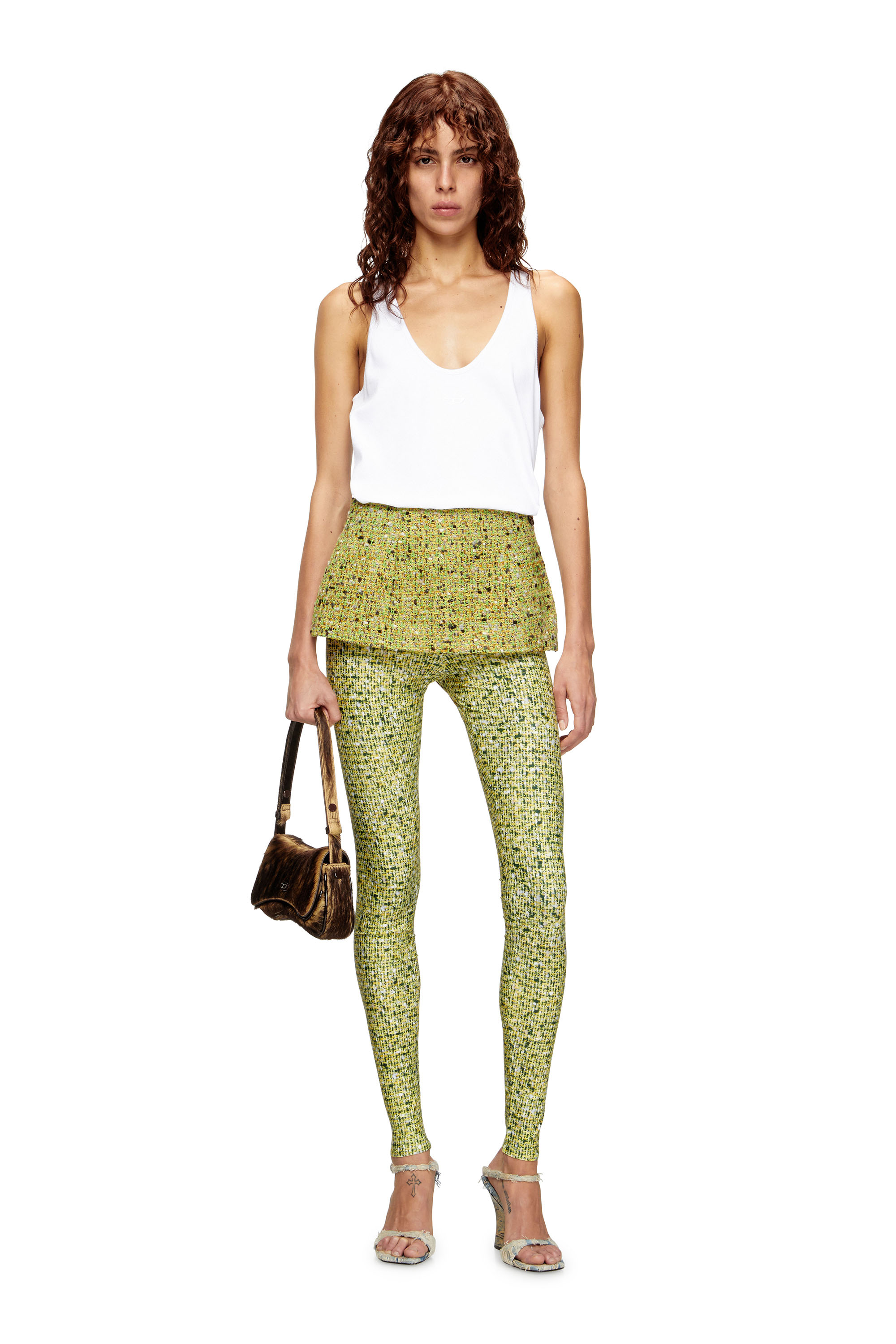 Diesel - T-IPSYA-LKDS, Woman's Ribbed tank with Oval D in White - 1