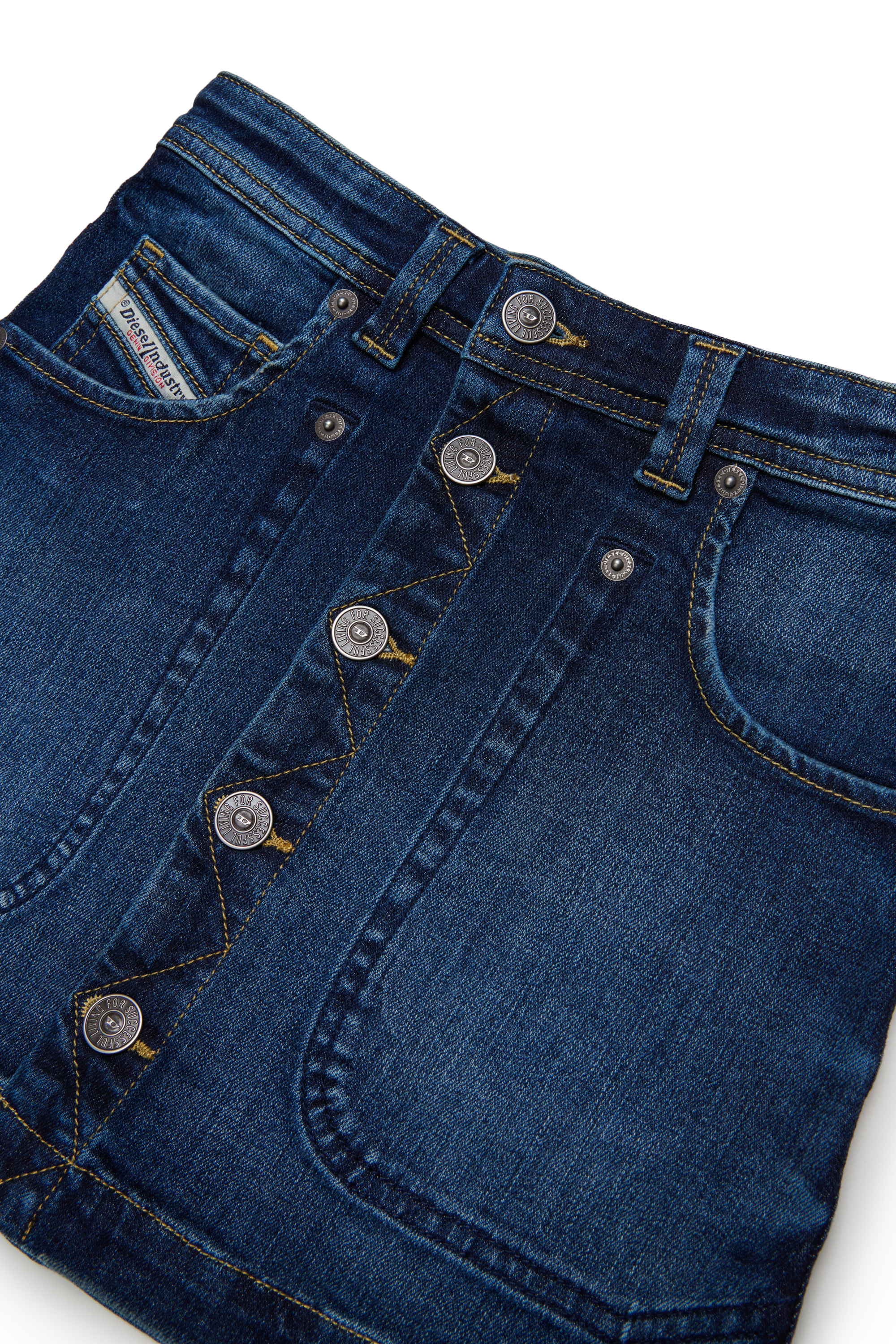 Diesel - GEALBUS, Damen Jeansrock in Denim mit Knopfleiste in Mittelblau - 3