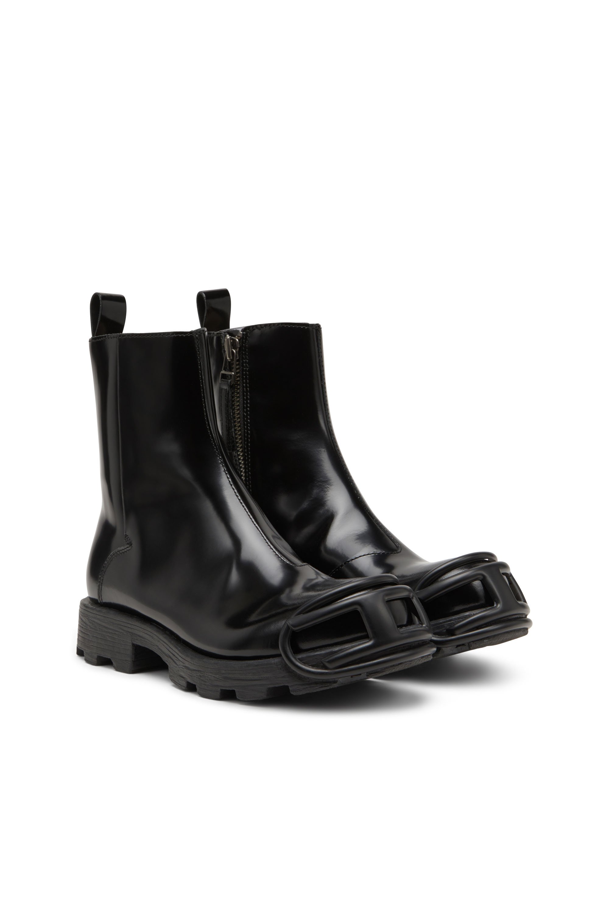 Diesel - D-HAMMER BT ZIP D, Herren D-Hammer-Chelsea Boots aus Leder mit Oval D-Zehenkappe in Schwarz - 2