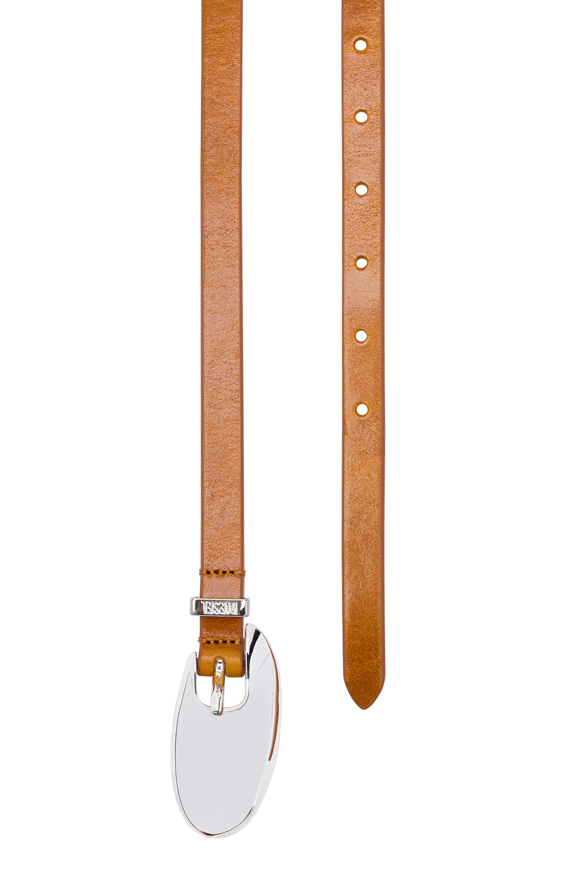 Diesel - B-ROP 15, Damen 1,5 cm Lederg&uuml;rtel mit skulpturaler Schnalle in Hellbraun - 3