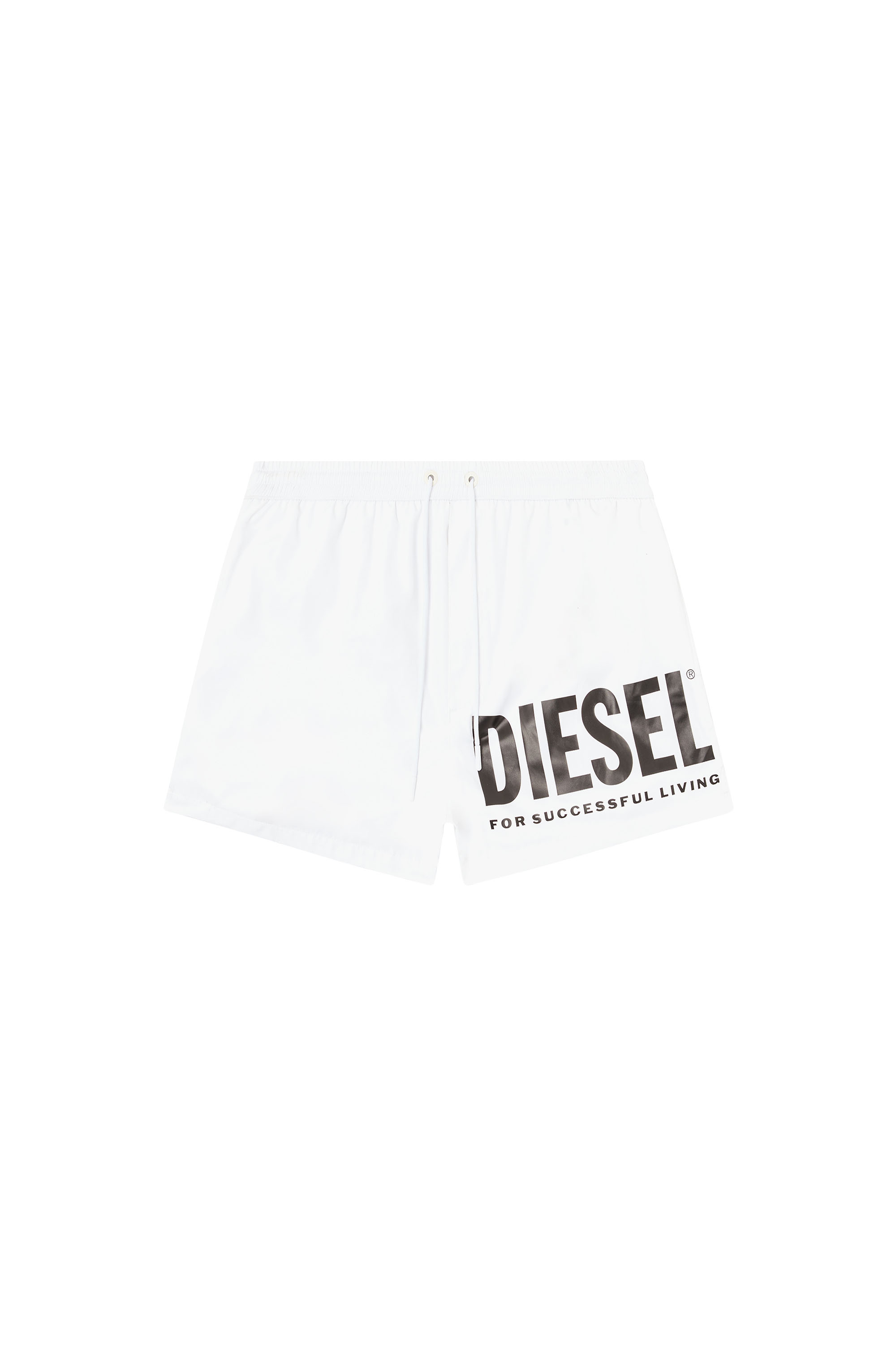 Diesel - MARIO-34-D-CORE, Herren Badeshorts mit Logo-Print in Weiss/Schwarz - 4