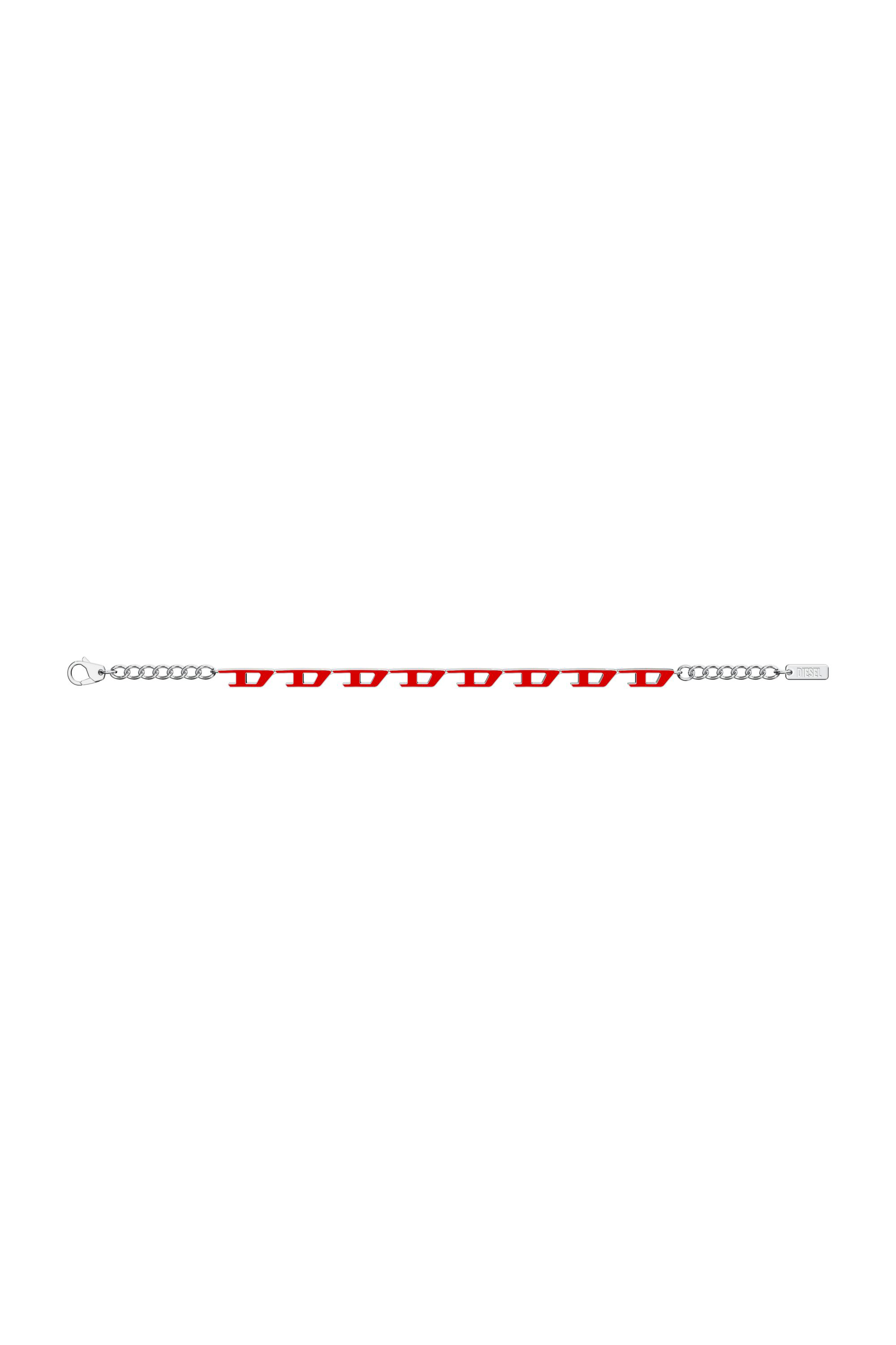Diesel - DX1690040 JEWELLERY, Unisex Edelstahlarmband in Silber/Rot - 4