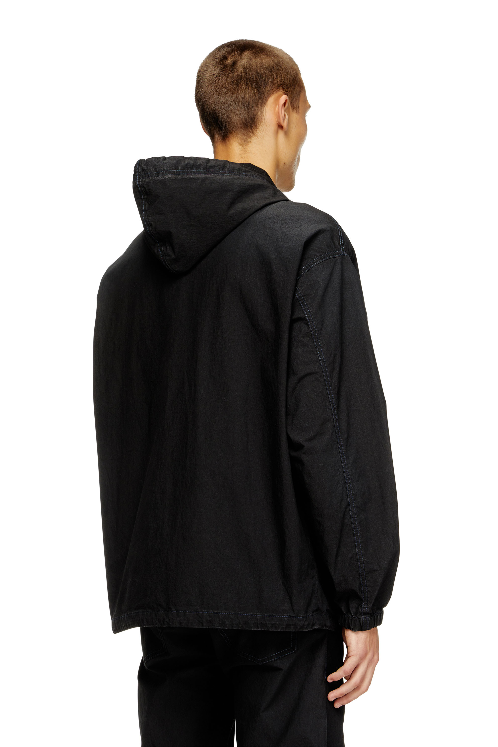 Diesel - D-WYNNY JOGG, Herren Technische Jacke aus JoggJeans mit Kapuze in Schwarz - 4