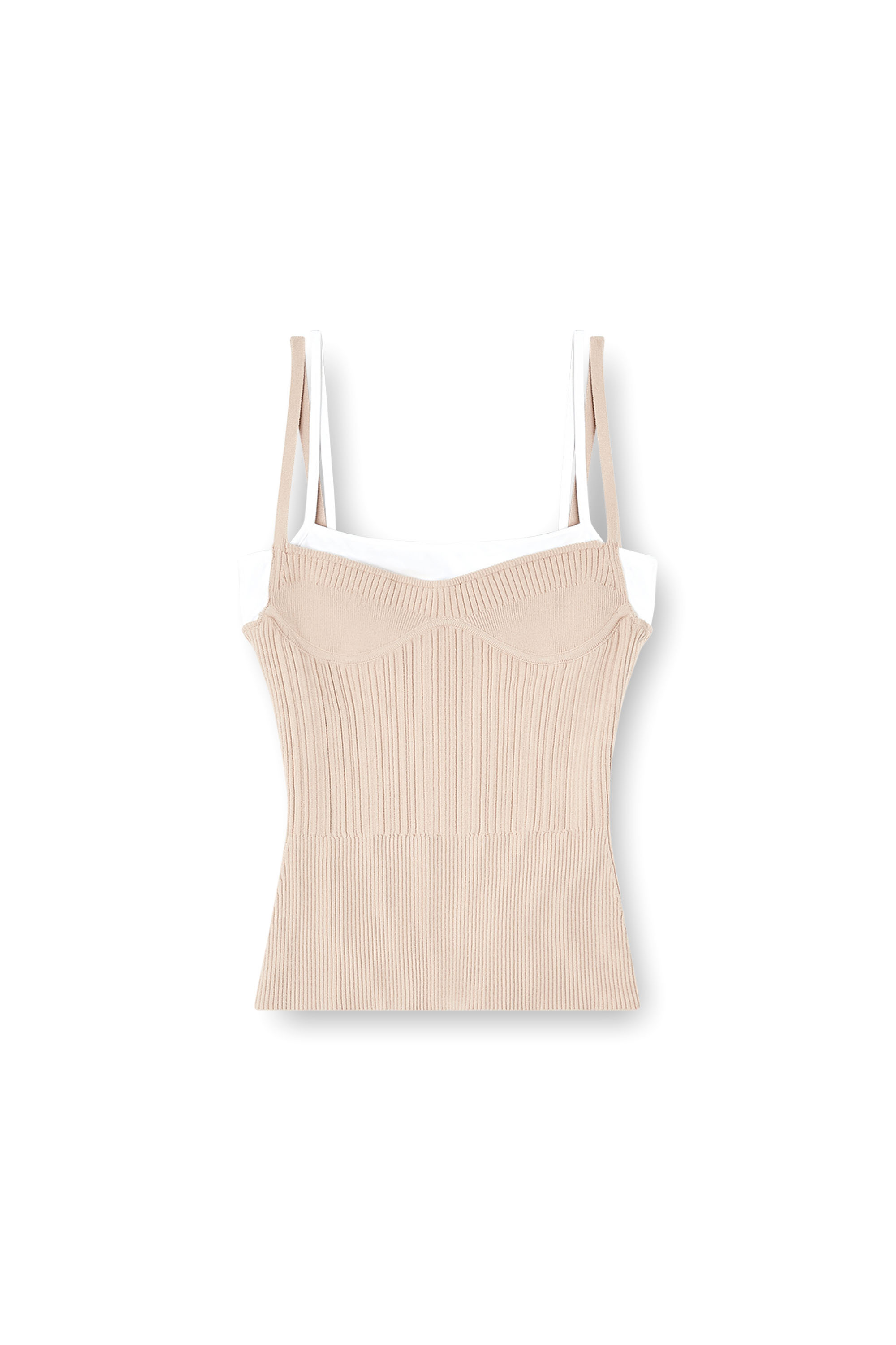 Diesel - M-ZARRINA, Damen Gestricktes Camisole-Top mit Lagenoptik in Rosa - 2