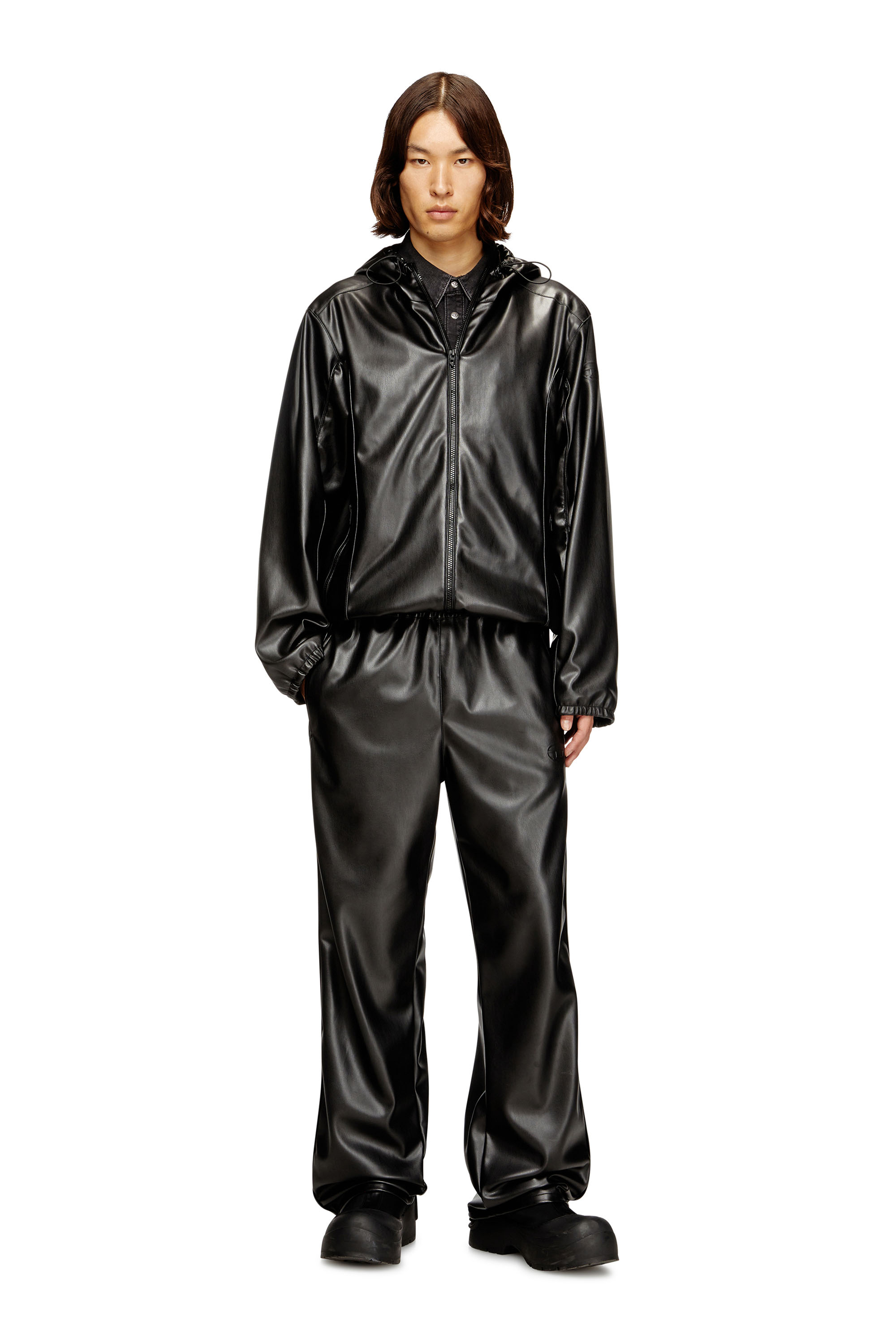Diesel - J-HIVES-PGBX, Herren Windjacke mit Kapuze aus beschichtetem Stoff in Schwarz - 2