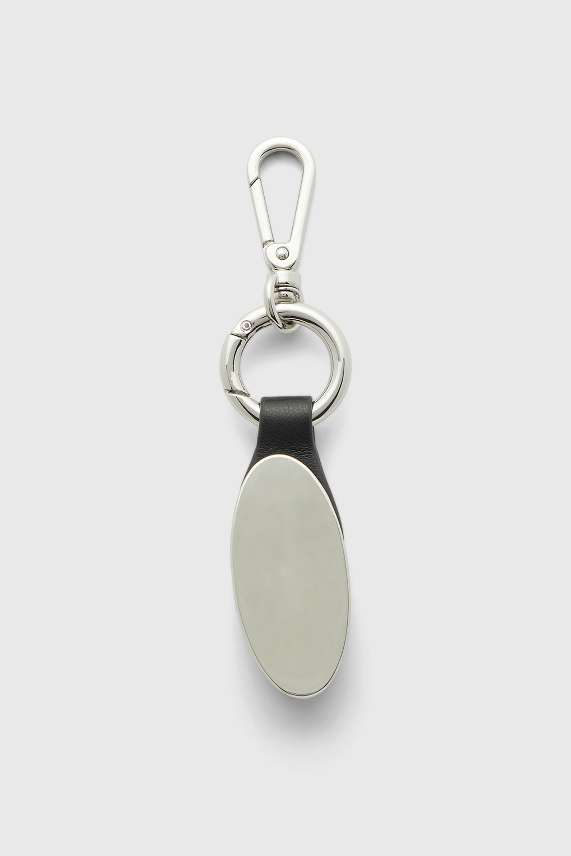Diesel - GRAB-D 2.0 CHARM, Damen Metallschl&uuml;sselanh&auml;nger mit ovaler Plakette in Silber/Schwarz - 2