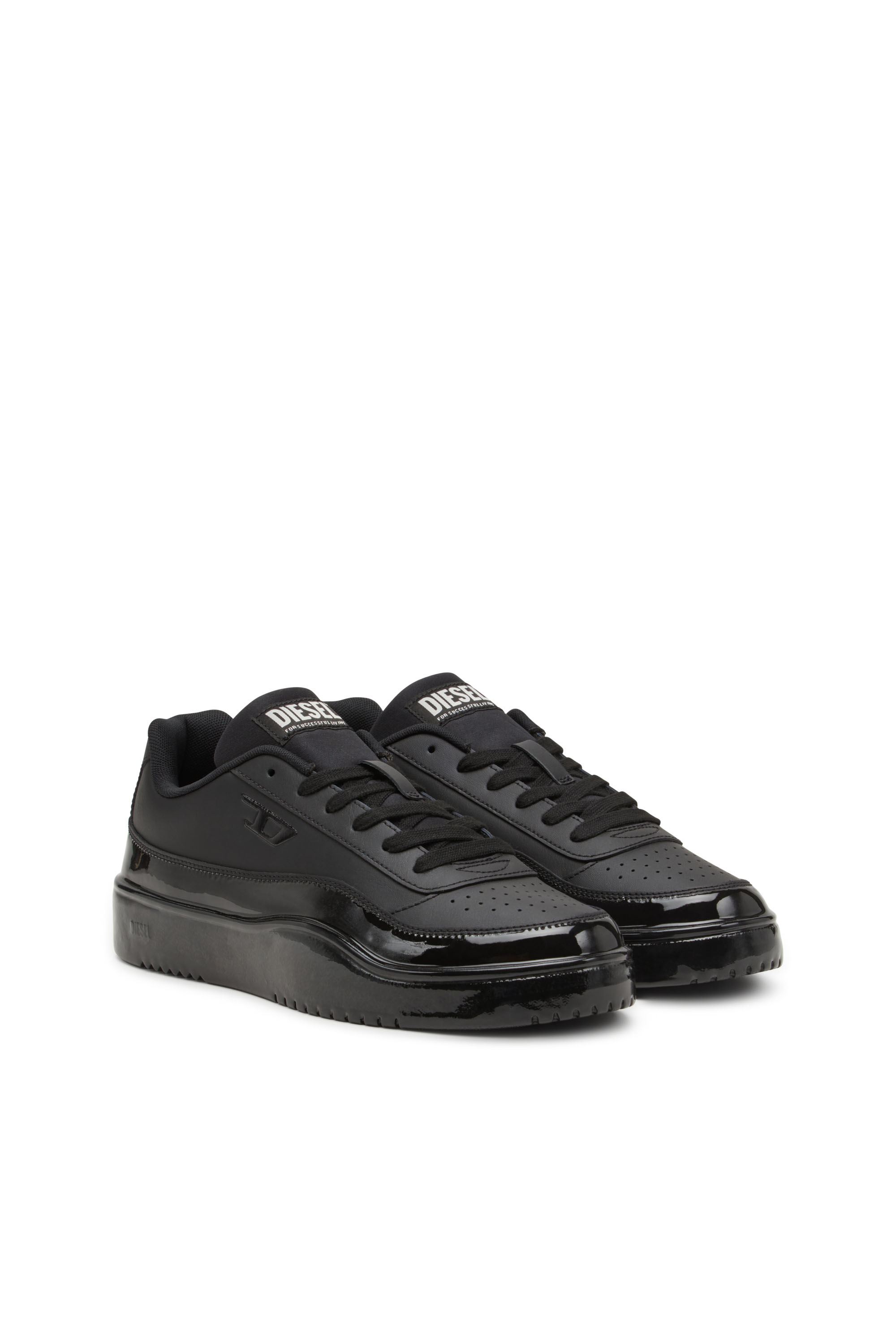 Diesel - S-TRACKER-D LOW, Herren S-Tracker-D-Sneakers aus silikonbeschichtetem Leder in Schwarz - 2