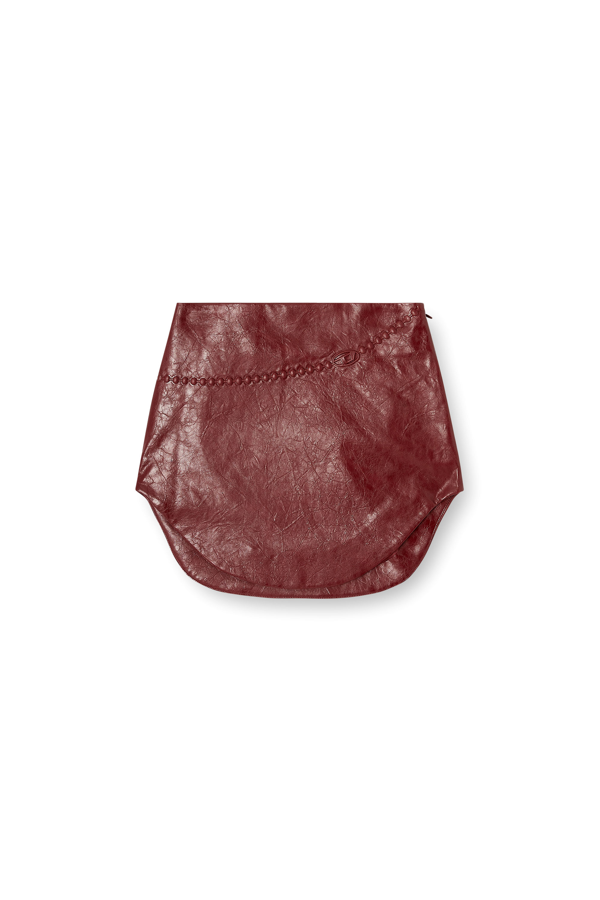 Diesel - O-HARA, Damen Beschichteter Minirock mit geprägtem Motiv in Braun - 3