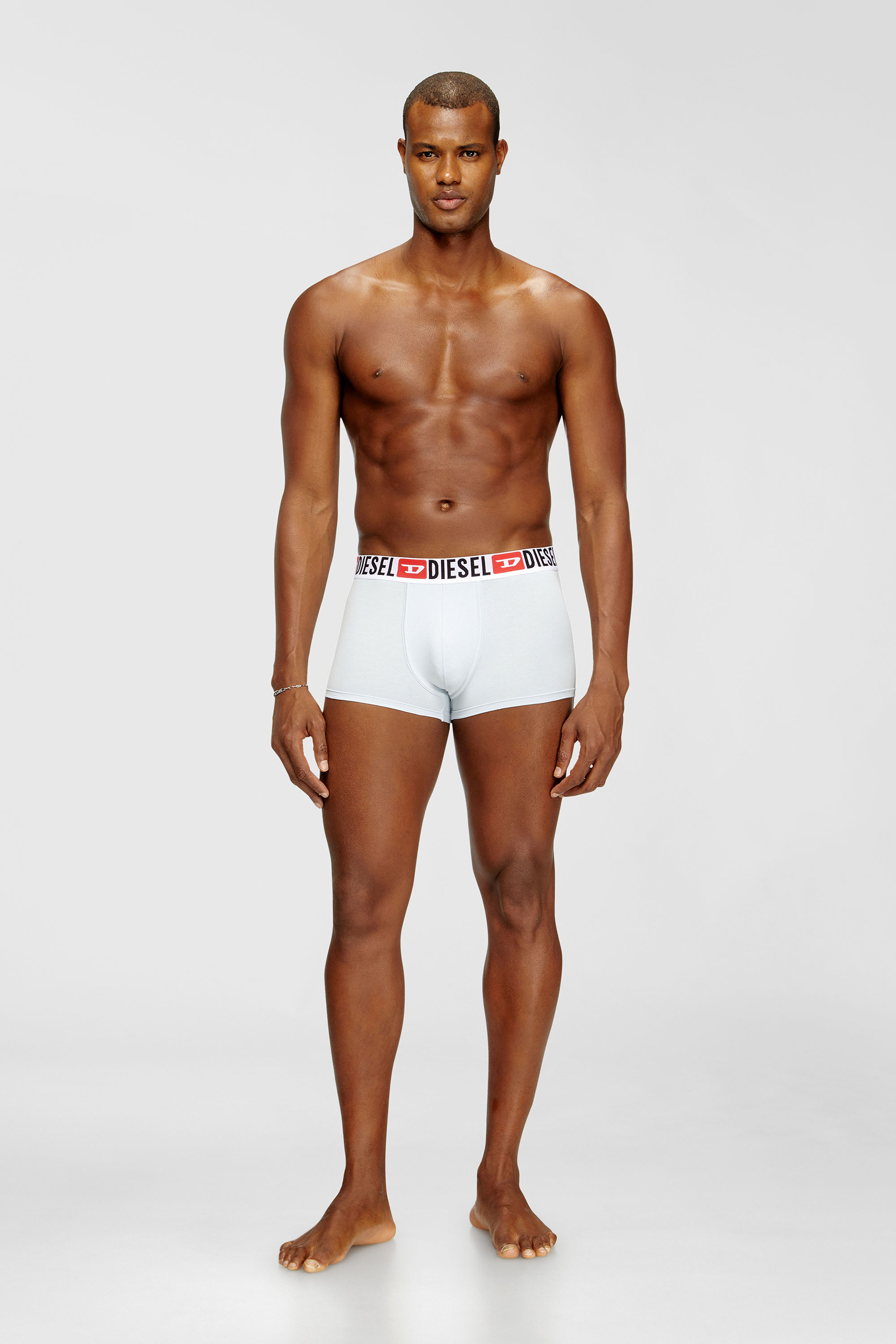 Diesel - UMBX-DAMIENTHREEPACK, Man's Three-pack of all-over logo waist boxers in Light Blue - 2