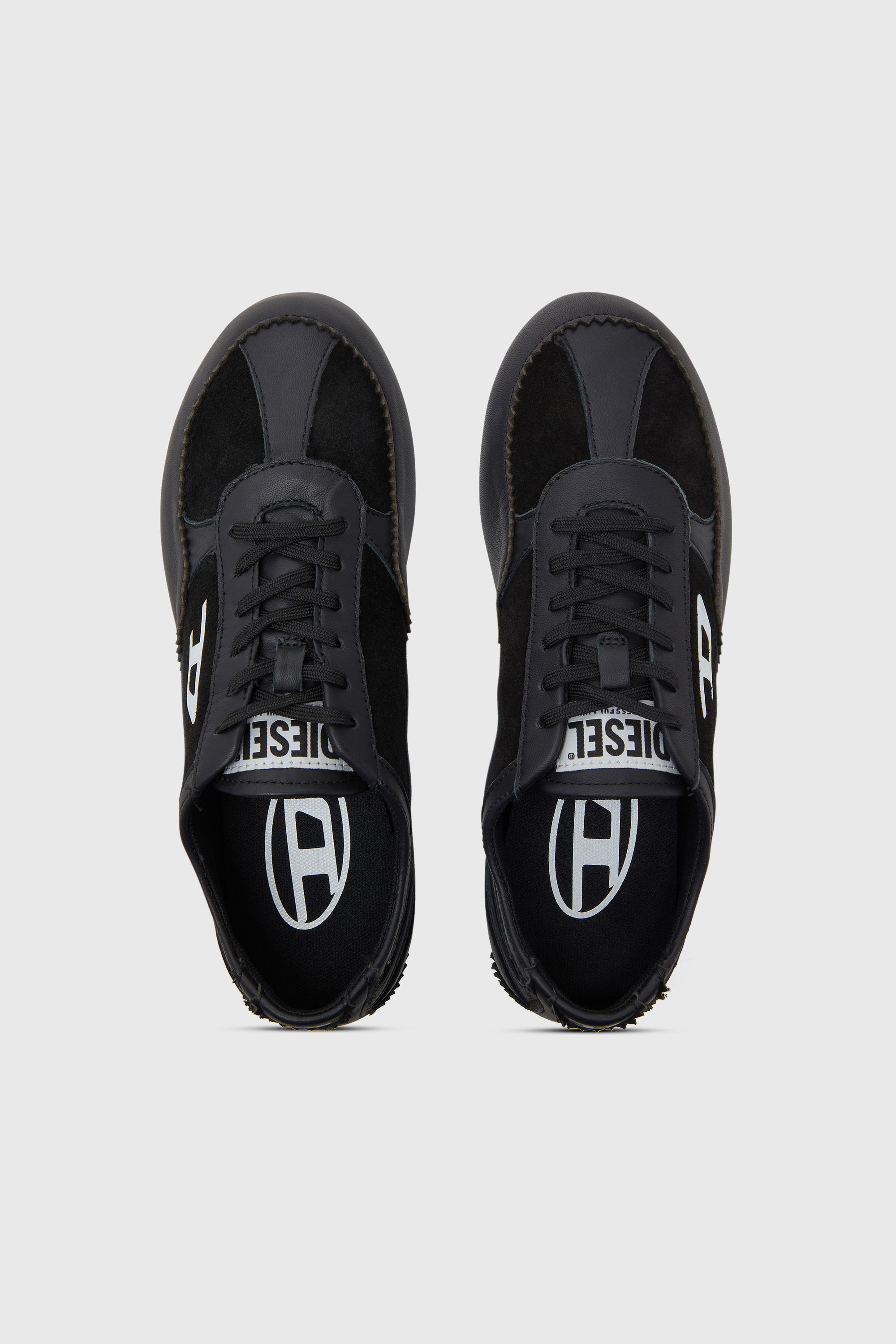 Diesel - D-MILE LOW W, Damen D-Mile-Flat-Sneaker aus Leder und Veloursleder in Schwarz - 4