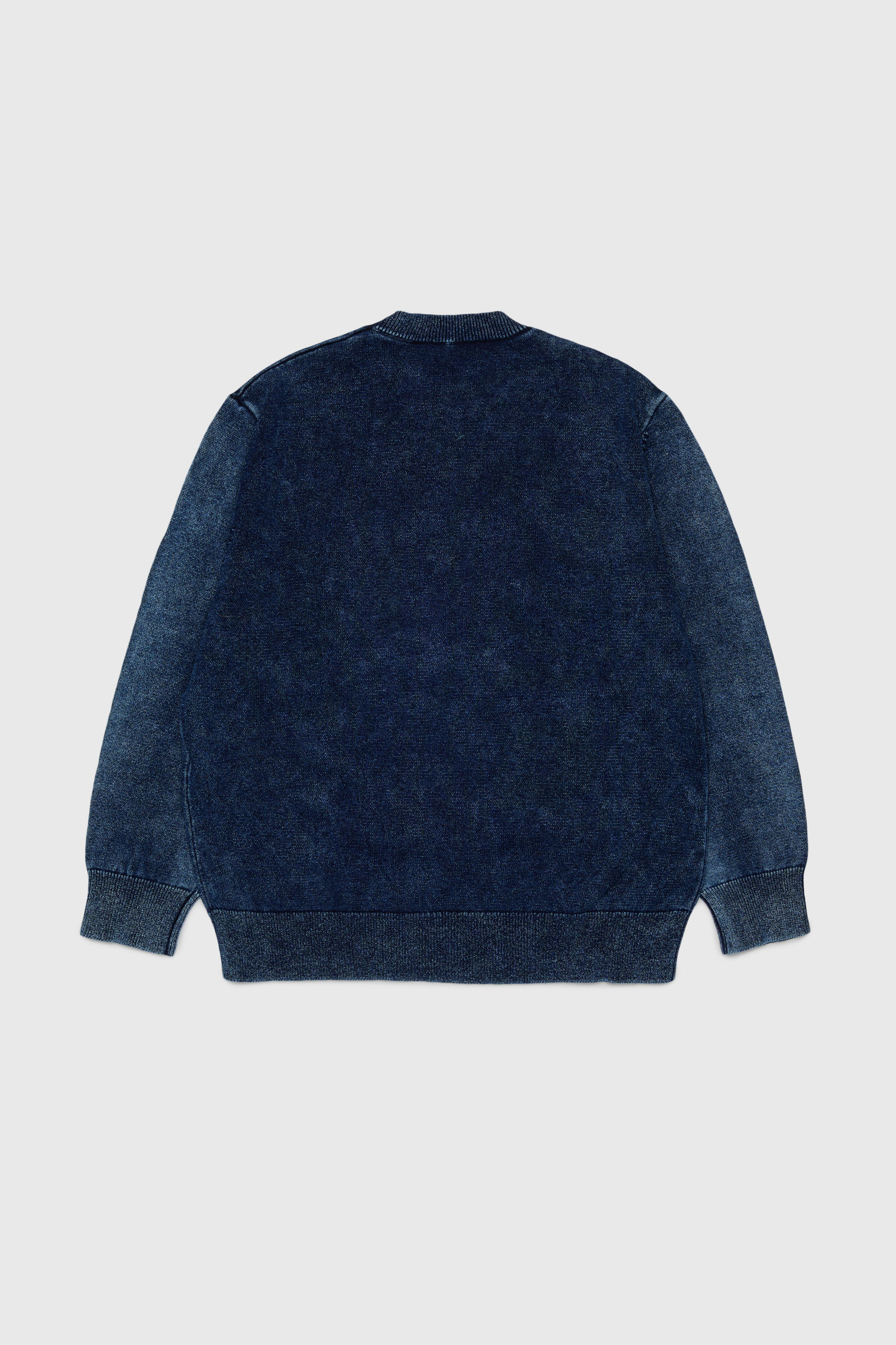 Diesel - KFINNIC OVER, Man's Denim-effect jumper with phoenix motif in Dark Blue - 2