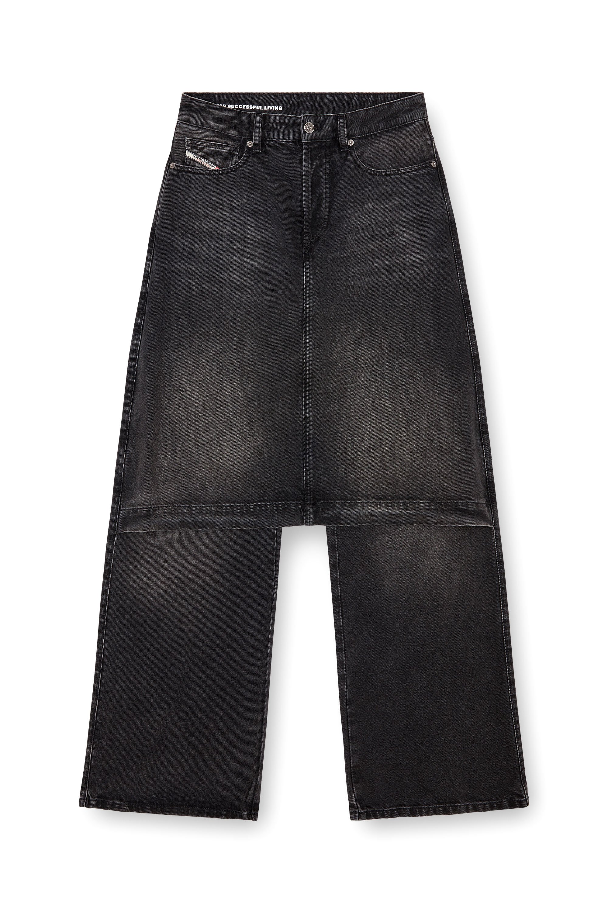 Diesel - Damen Straight Jeans D-Syren 0CBDG, Schwarz/Dunkelgrau - Image 5