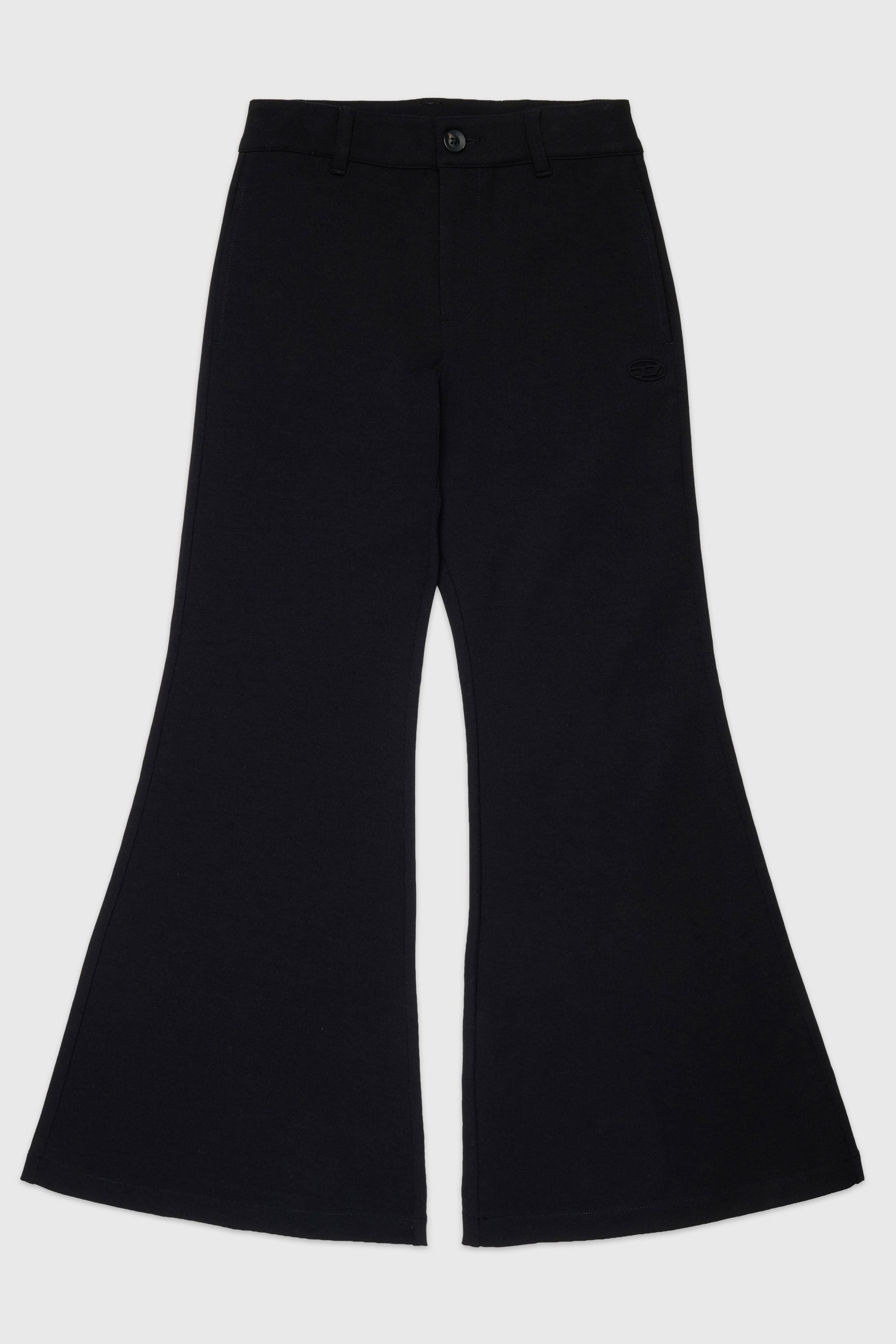 Diesel - PMILX, Damen Ausgestellte Hose aus kompaktem Stretchstoff in Schwarz - 1