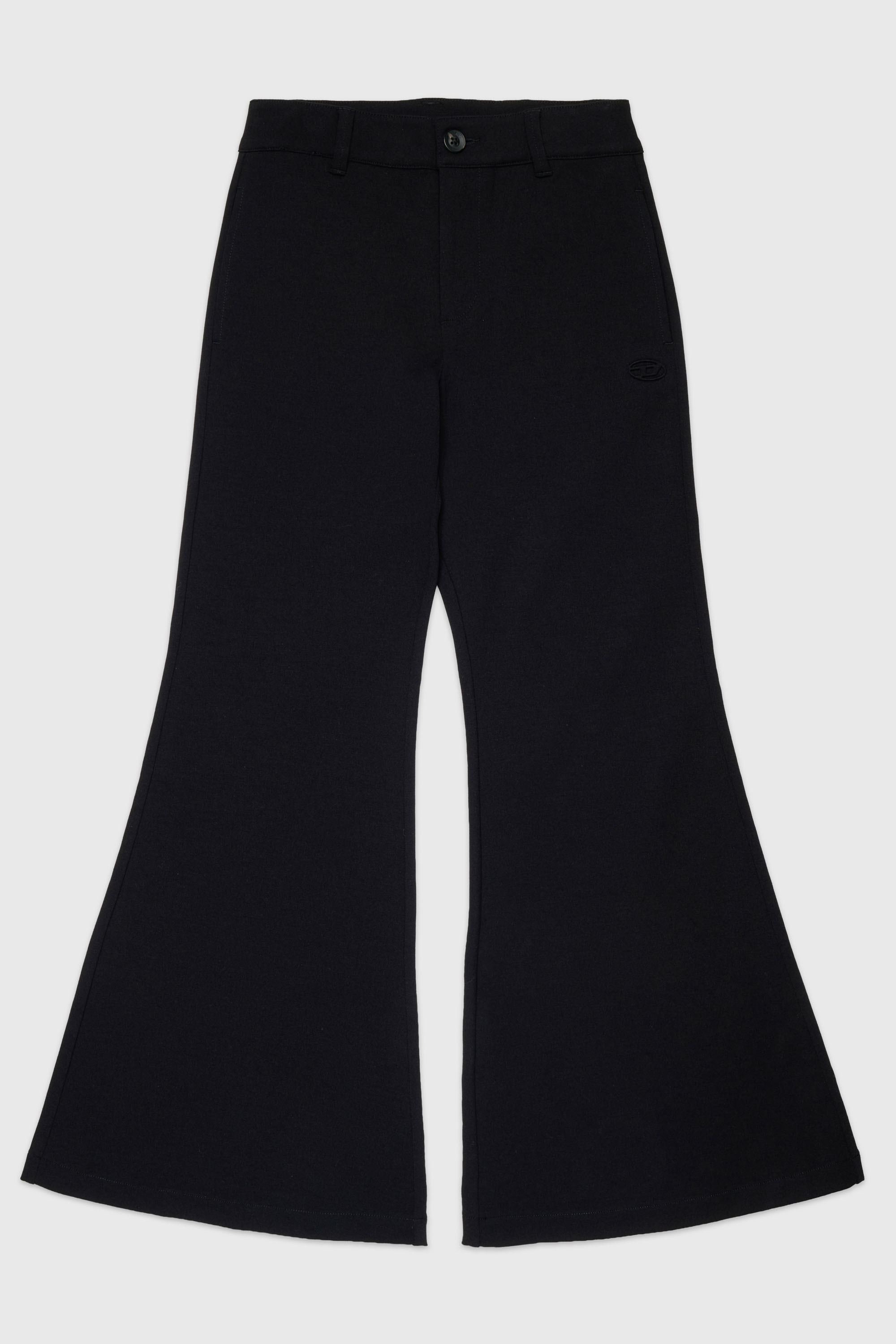 Diesel - PMILX, Damen Ausgestellte Hose aus kompaktem Stretchstoff in Schwarz - 1