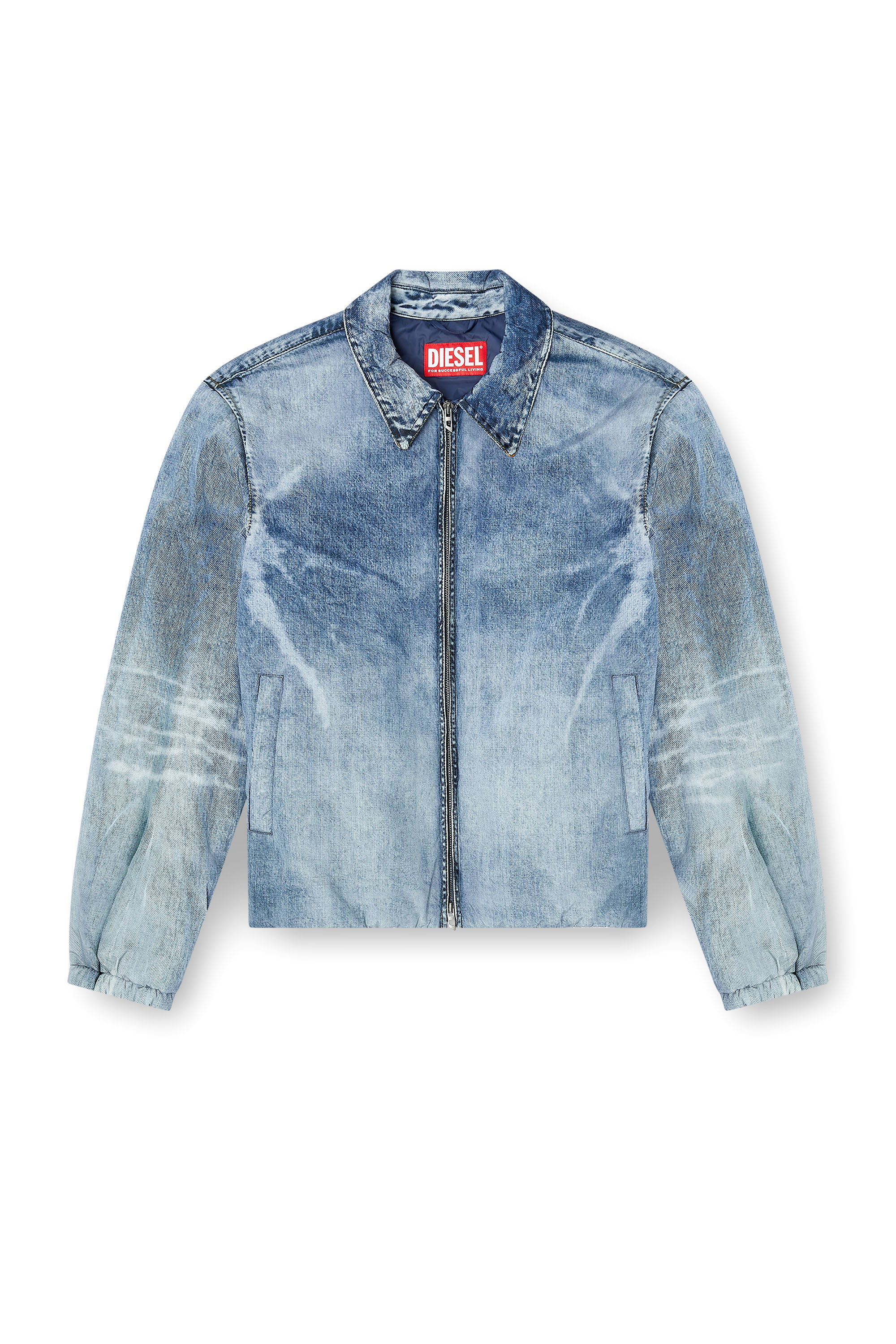 Diesel - J-ACT, Herren Jacke aus Nylon mit Denim-Effekt in Hellblau - 2