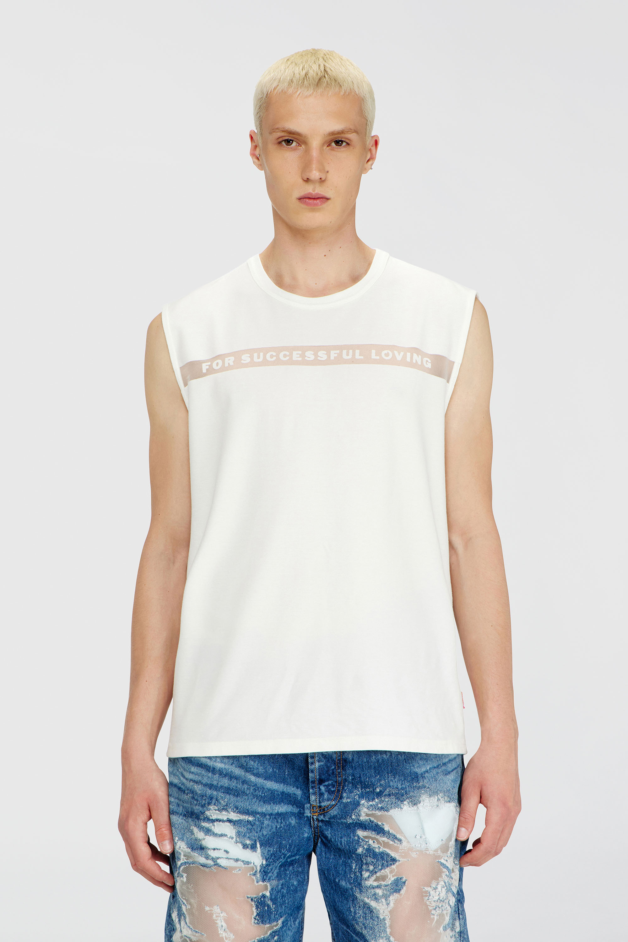 Diesel - PR-T-NORM-BISC-MATI-R, Unisex Tanktop mit For Successful Loving Logo in Wei&szlig; - 3