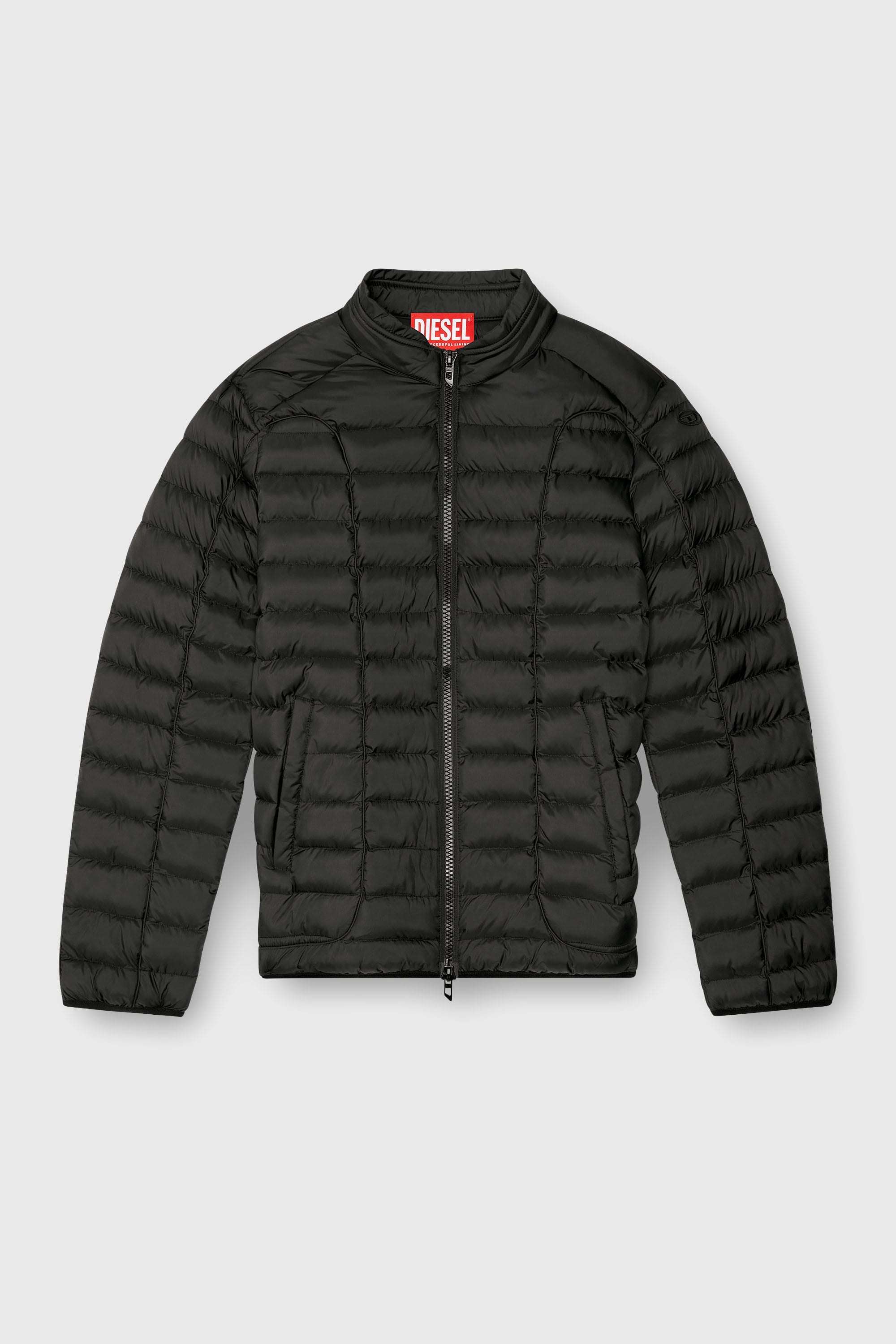 Diesel - W-PILOT, Herren Pufferjacke aus leichtem Nylon in Schwarz - 2